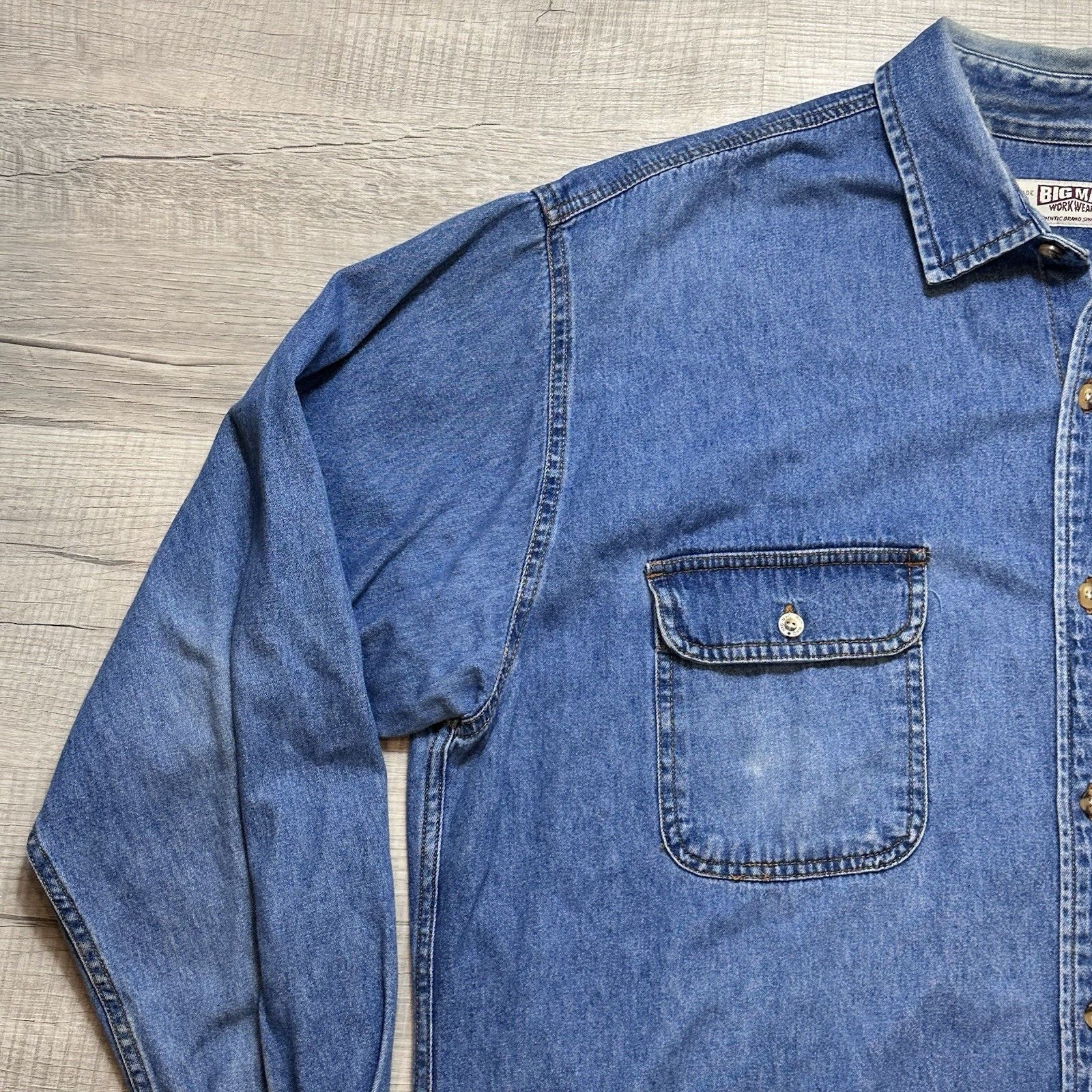 Big Mac Vintage Big Mac Shirt Mens XL Tall Denim Button Up Workwear Size US XL / EU 56 / 4 - 6 Thumbnail