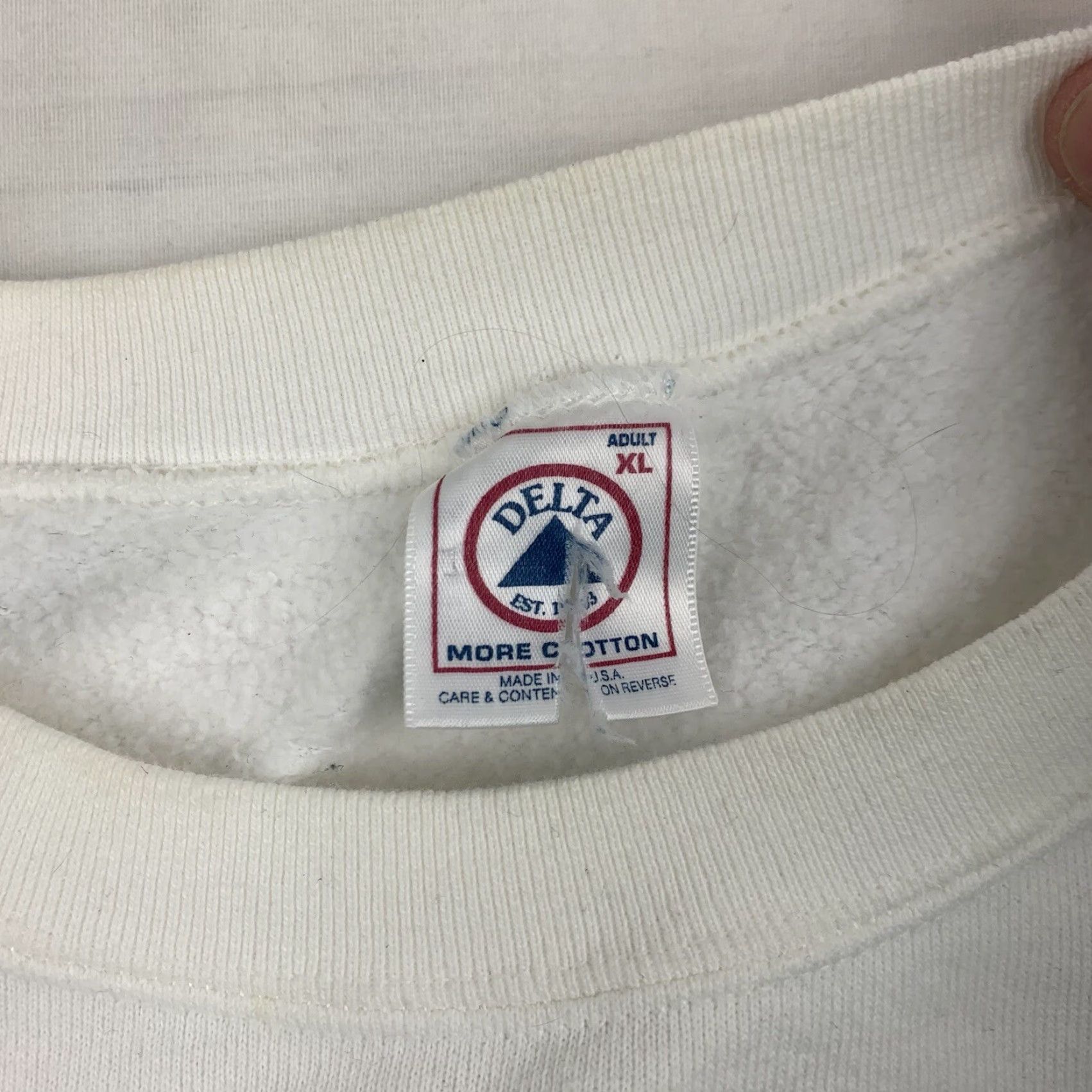 Delta VINTAGE Grandpa Sweatshirt Men XL White 90s Y2K God Jesus Christ Religion Pullover Crew Neck - Delta Shirt Mens Size US XL / EU 56 / 4 - 3 Thumbnail