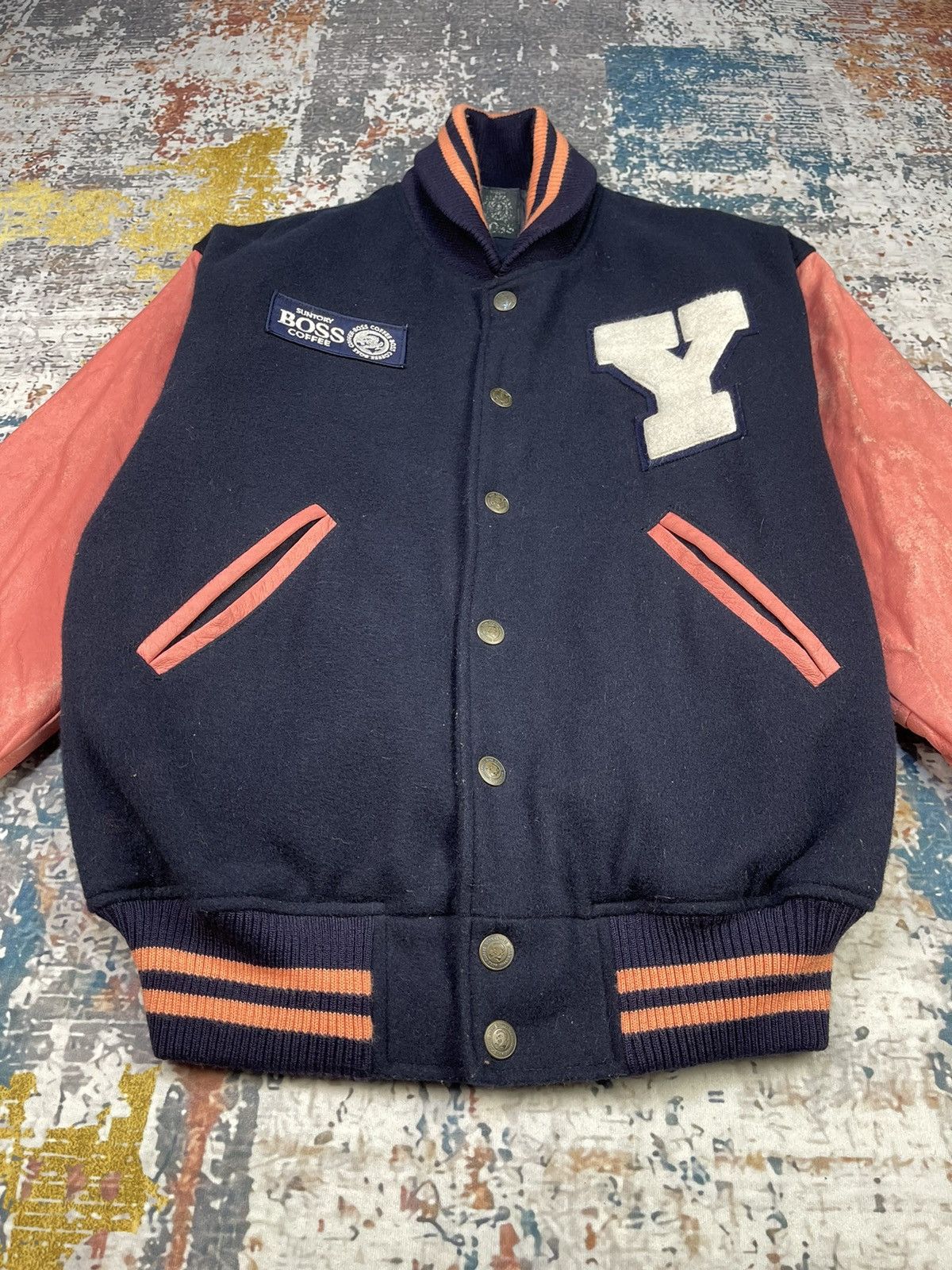 Japanese Brand SUNTORY BOSS BIG LOGO VARSITY JACKETS Size US M / EU 48-50 / 2 - 5 Thumbnail