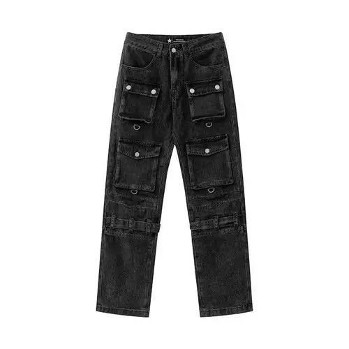 VIBE Black Washed Stacked Cargo Jeans Size US 32 / EU 48 - 4 Thumbnail
