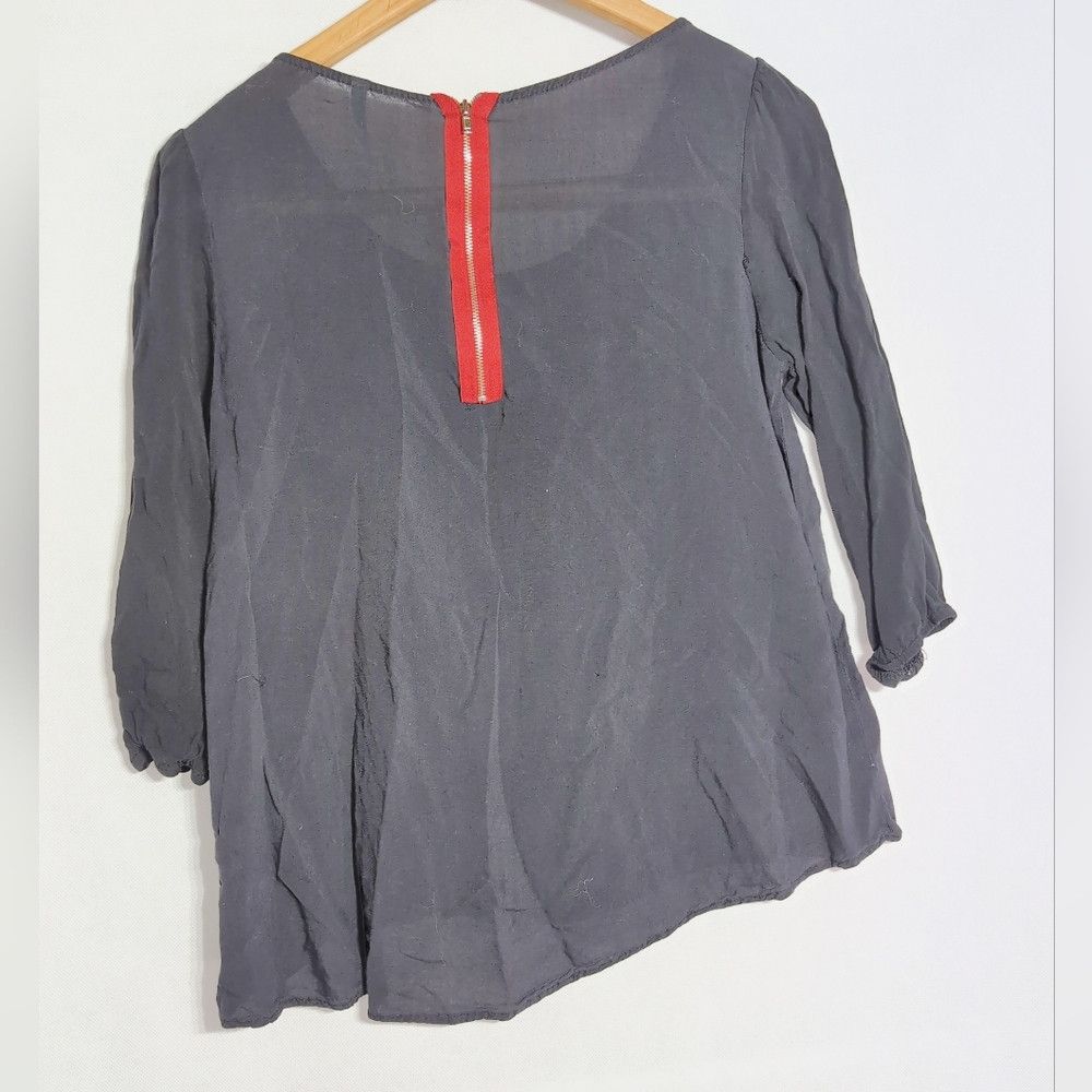 Other Unbranded M Peasant Women's Black Blouse Made In USA Size M / US 6-8 / IT 42-44 - 3 Thumbnail