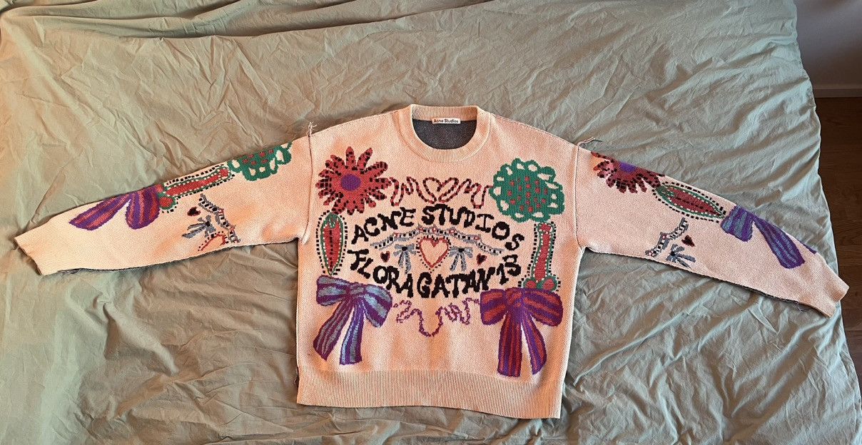 Acne Studios Acne floragatan knitted sweater Size US XL / EU 56 / 4 - 1 Thumbnail