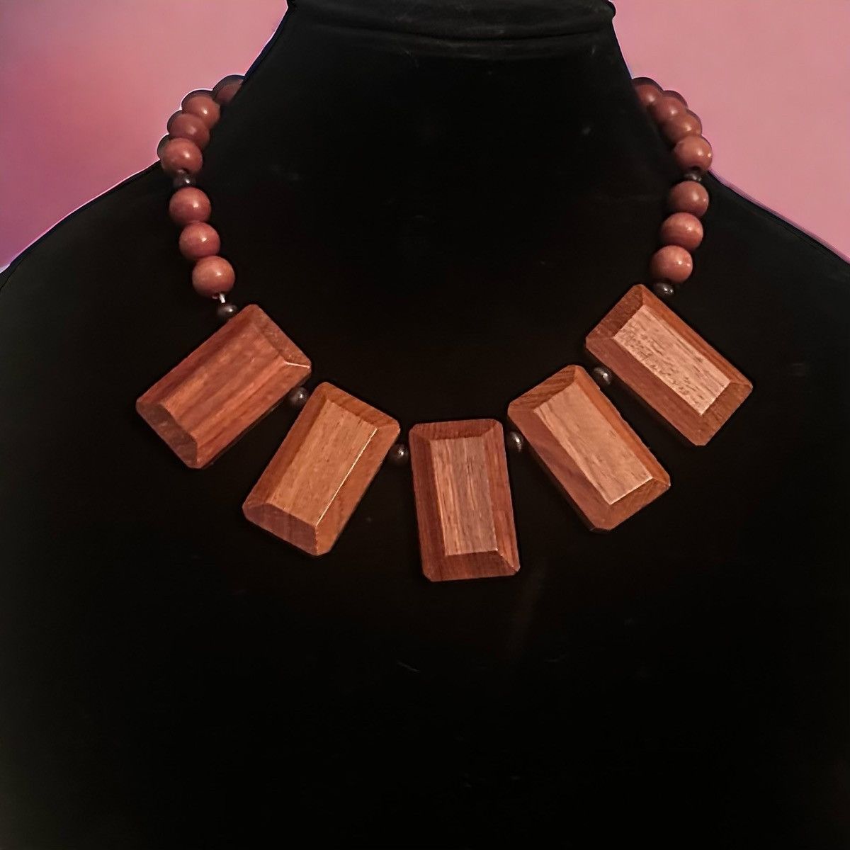Vintage Vintage tribal wooden bib necklace Size ONE SIZE - 1 Thumbnail