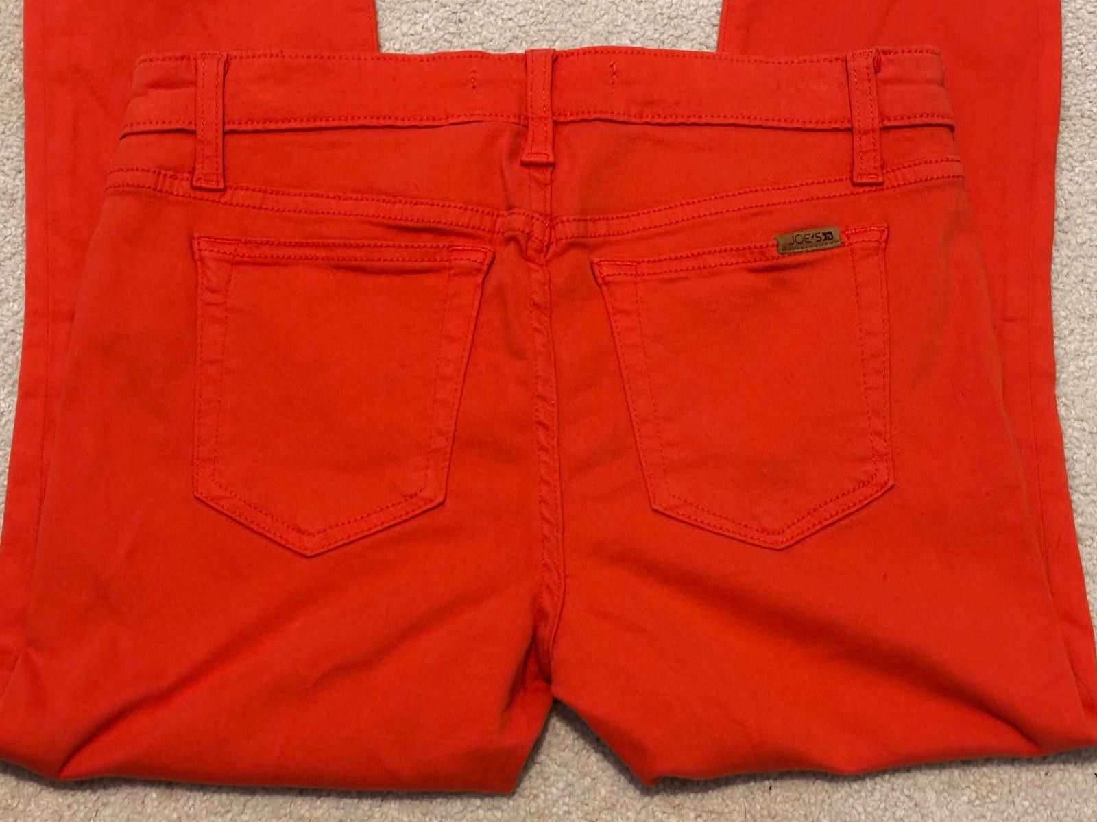 Designer Joe's Jeans Bright Red Denim Skinny Jeans size 27 Size 27" / US 4 / IT 40 - 6 Thumbnail