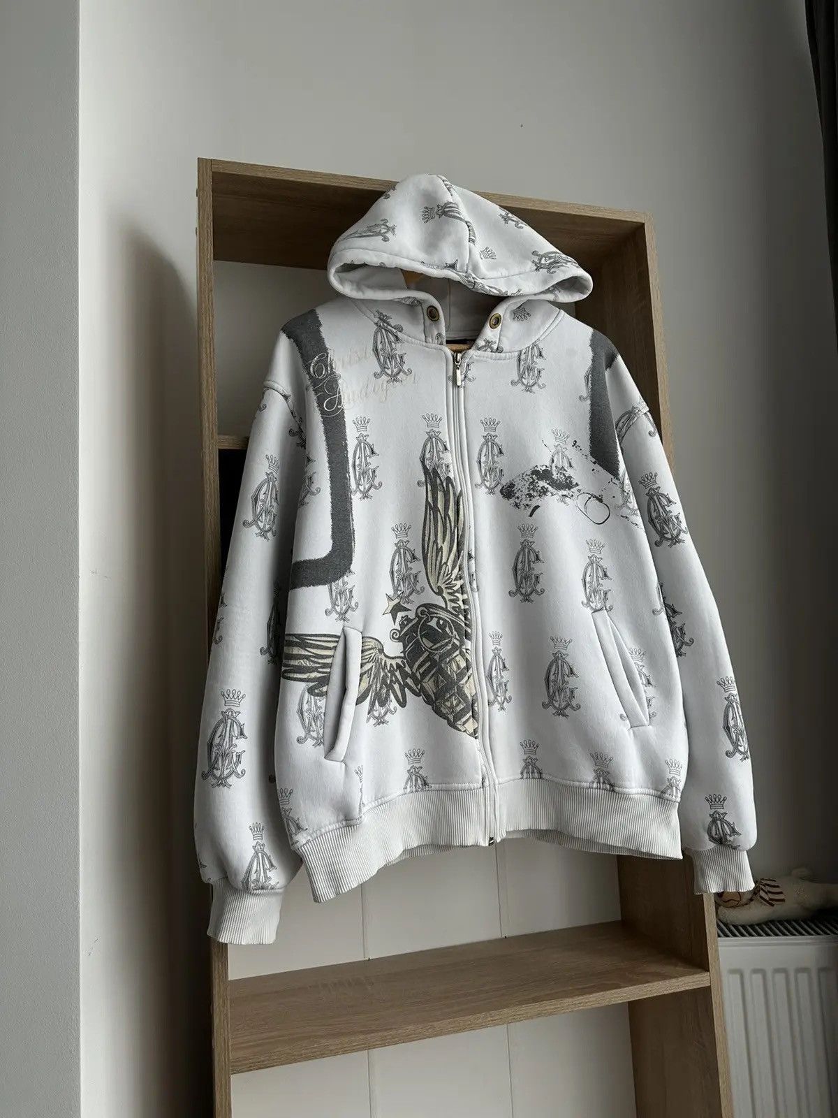 Christian Audigier × Ed Hardy × Vintage Vintage Ed Hardy Christian Audigier White Hoodie Size US M / EU 48-50 / 2 - 6 Thumbnail