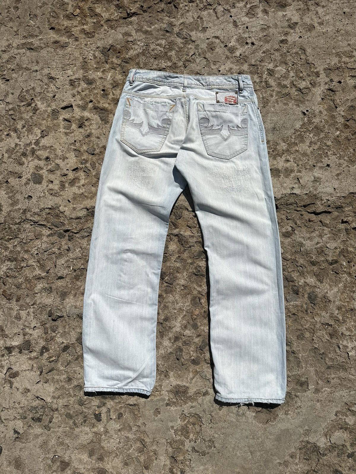 Diesel × Vintage Vintage Y2K Diesel Patched Distressed Jeans Pants Size US 34 / EU 50 - 8 Thumbnail