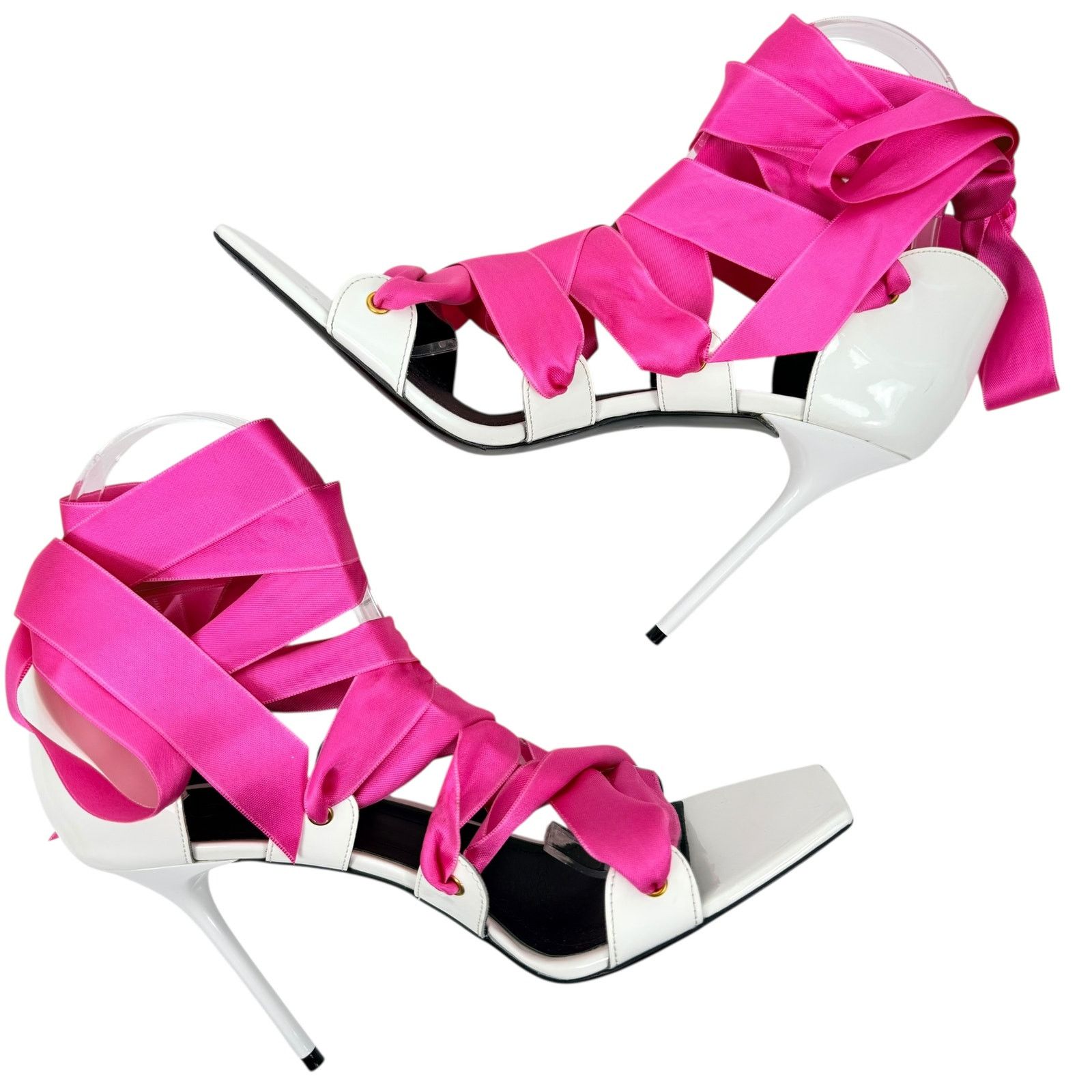 Balmain Balmain x Barbie Unity Ribbon Ankle Strap Leather Sandals Size US 8 / IT 38 - 6 Thumbnail