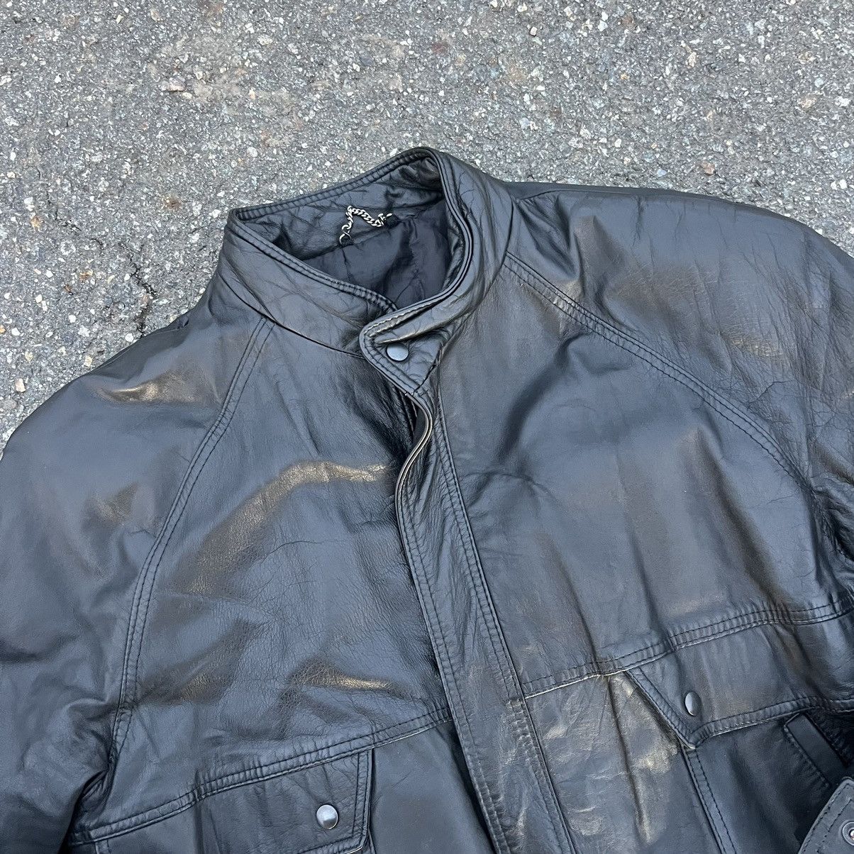 Vintage Gipsy Vintage 90s Real Leather Jacket Biker Black Size US L / EU 52-54 / 3 - 3 Thumbnail