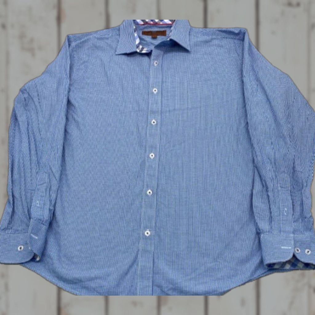 Vintage VINTAGE James Tattersall Mens XL Long Sleeve Button Up Blue Check Shirt Cotton 3955 Size US XL / EU 56 / 4 - 1 Thumbnail