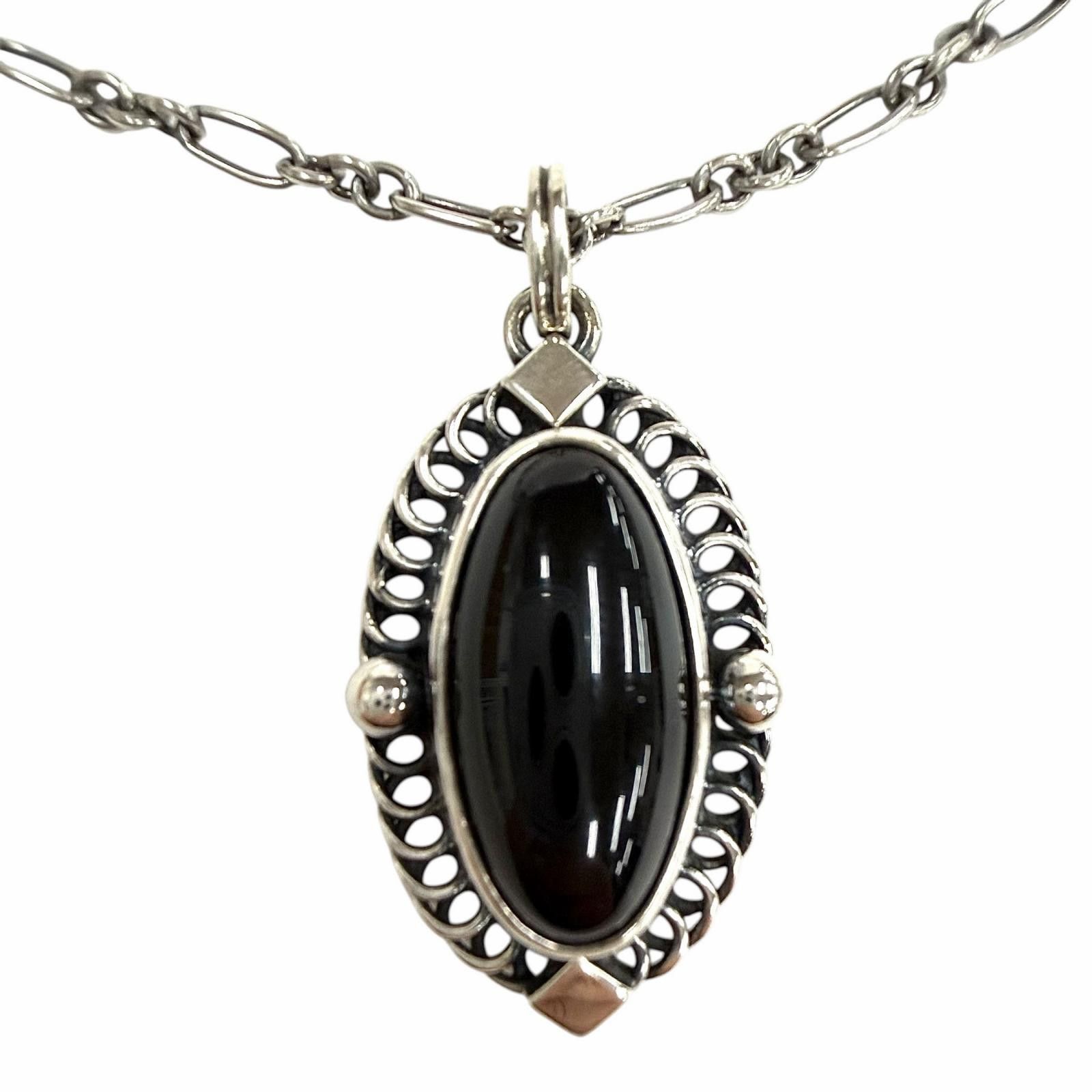 Other George Jensen Georg Jensen 925 Onyx Necklace Precious Metal Necklace DUTY FREE for USA Size ONE SIZE - 1 Thumbnail