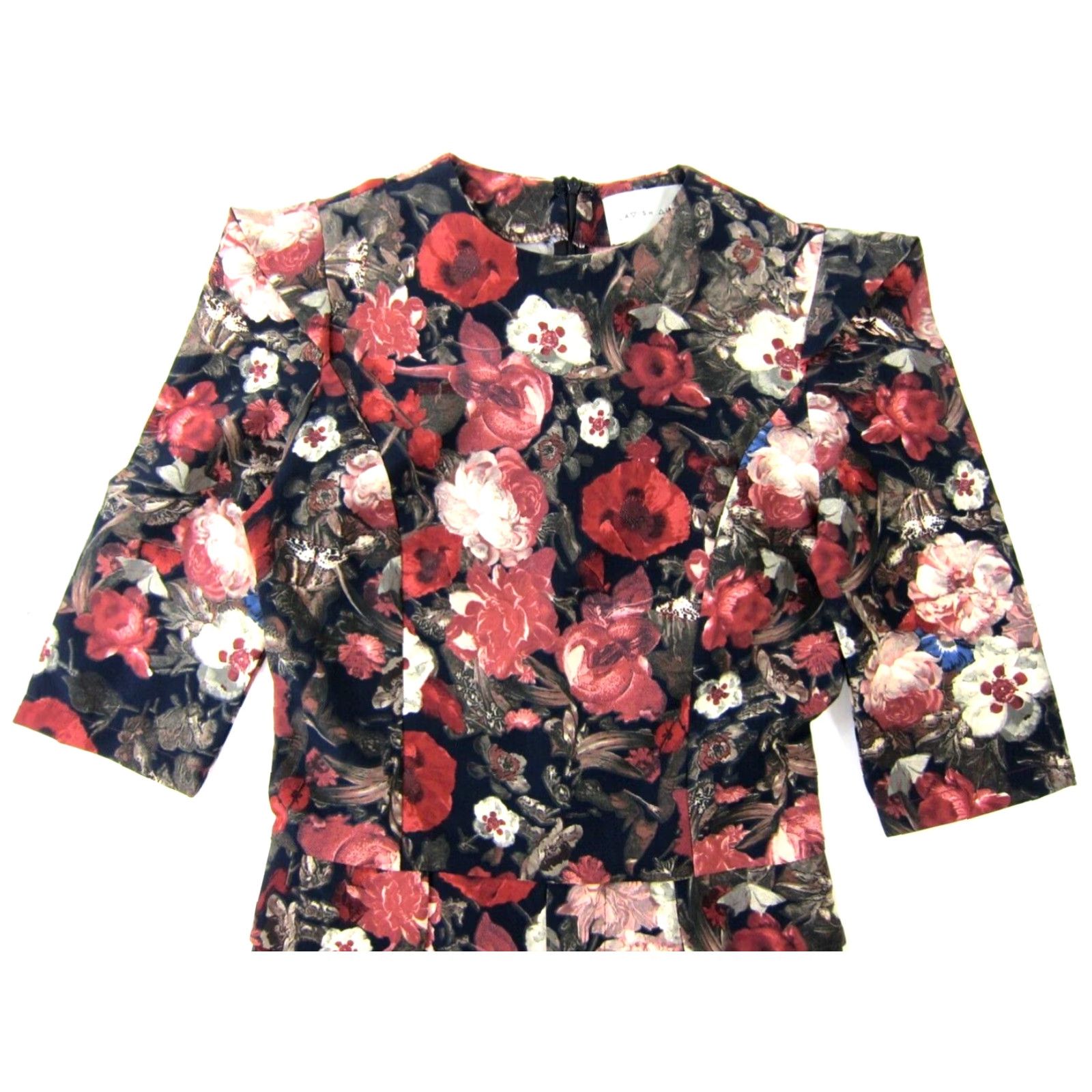 Vintage Lavish Alice Pink Brown Blue Floral Stretch Shorts Romper Jumpsuit UK 8 US 4/S Size 28" / US 6 / IT 42 - 4 Thumbnail