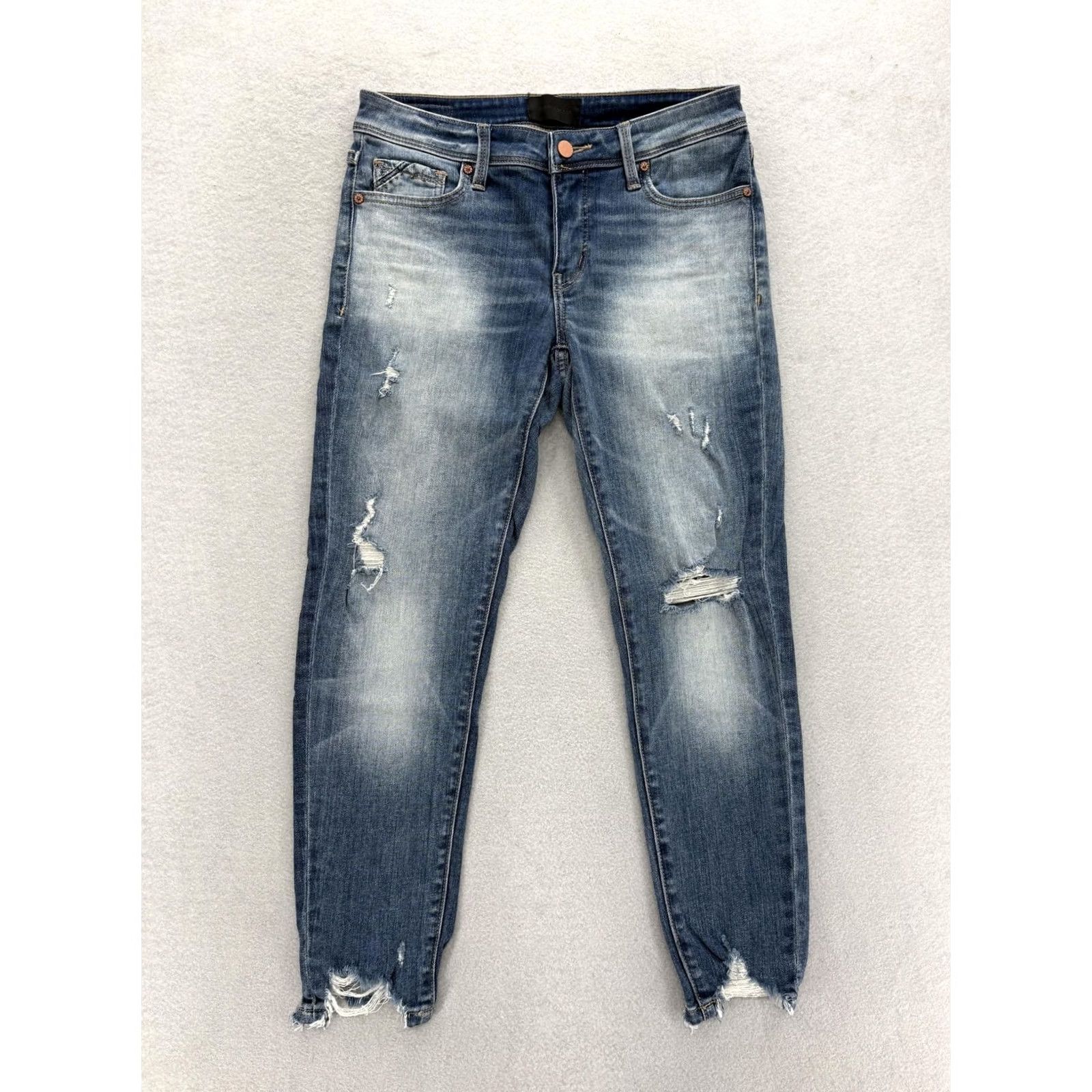 Buckle Black Buckle Black Jeans Womens 27 Skinny Distressed Mid Rise 5-Pocket Denim Cotton Spandex Blue” Size 27" / US 4 / IT 40 - 2 Thumbnail