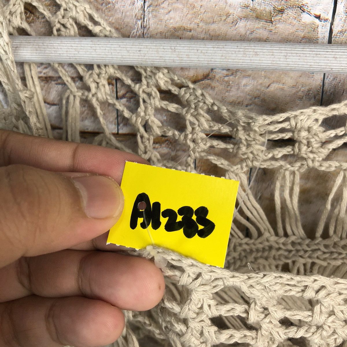 Homespun Knitwear × Japanese Brand × Vintage Japanese Brand crochet meshnet Brown Knitwear #A1233 Size M / US 6-8 / IT 42-44 - 9 Thumbnail