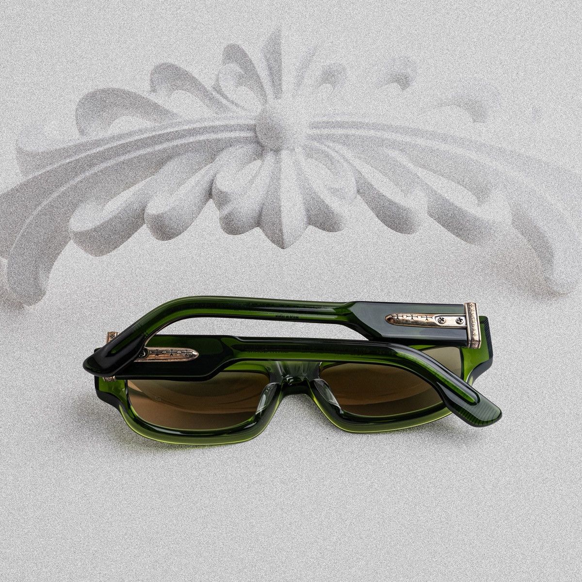 Chrome Hearts CHROME HEARTS GIRTH QUAKE DARK OLIVE SUNGLASSES Size ONE SIZE - 7 Thumbnail