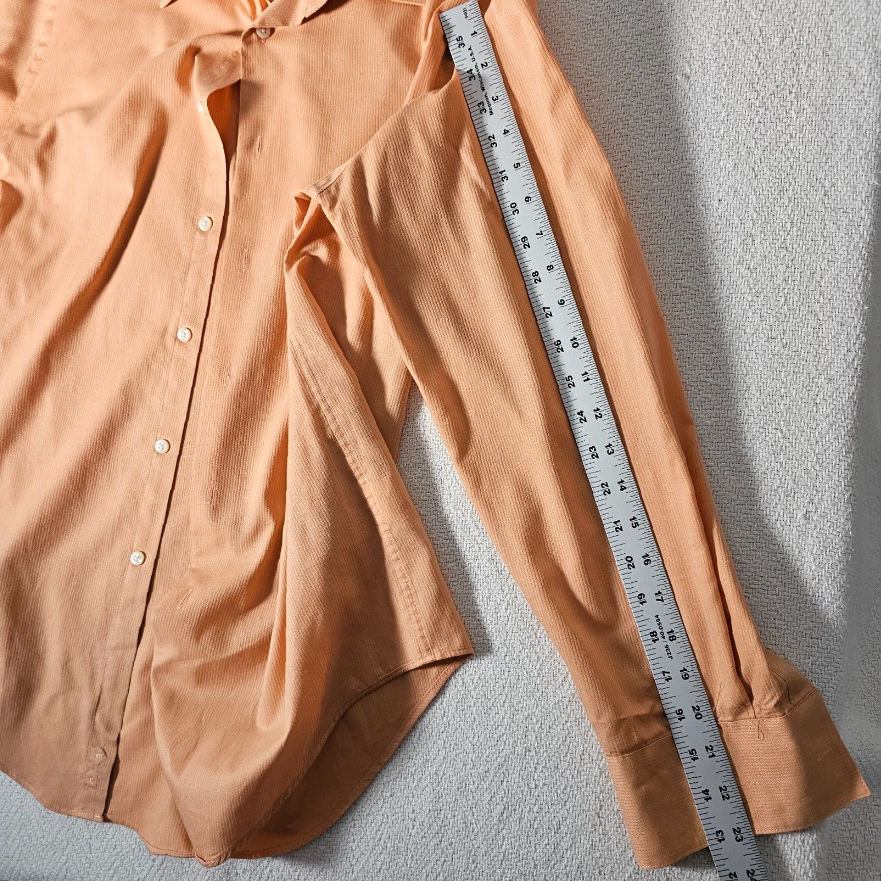Madison Madison Dress Shirt Men's 15.5 Orange Slim Medium Button Up Collared Size US M / EU 48-50 / 2 - 5 Thumbnail
