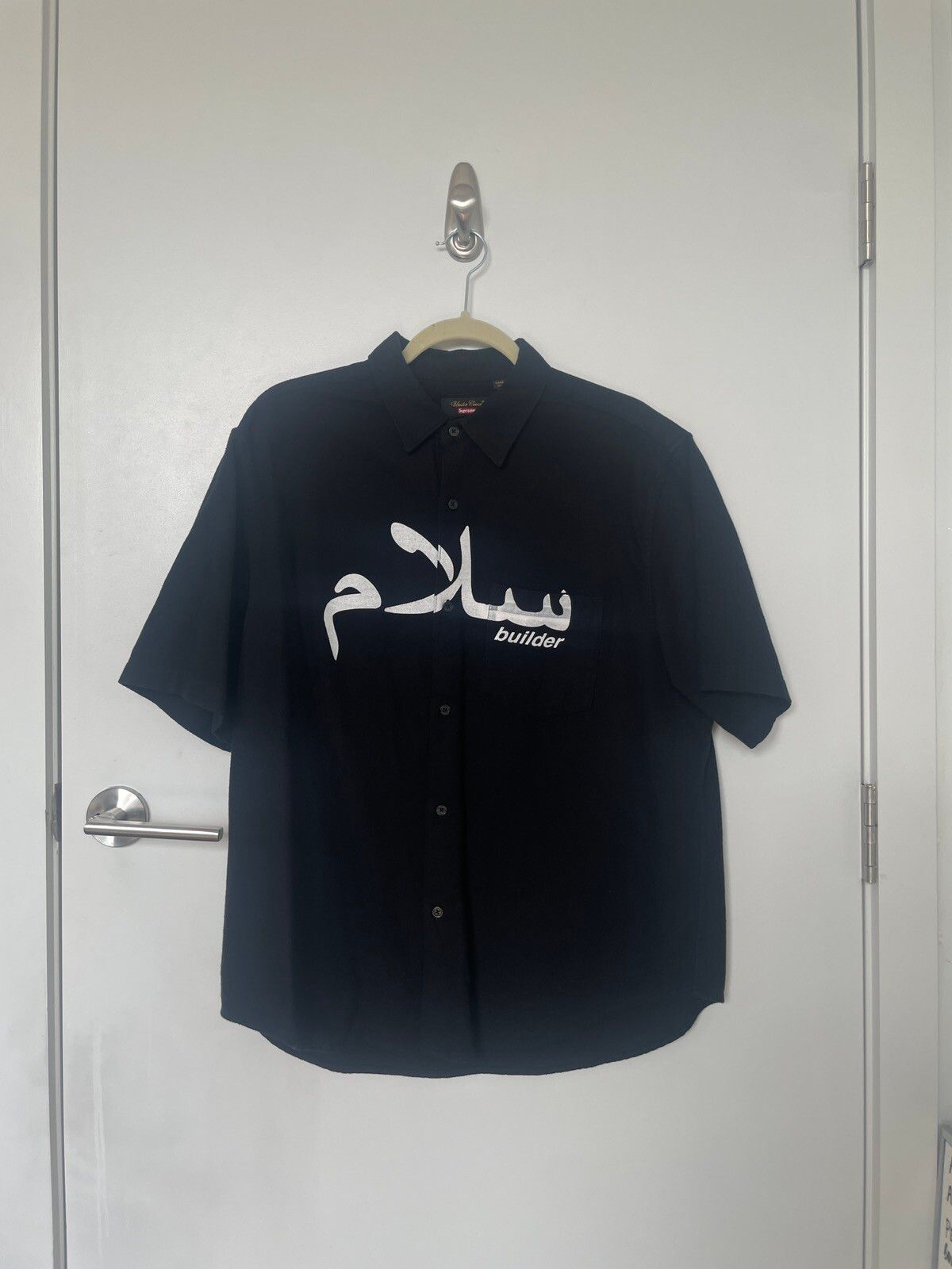 Very rare SS14 Supreme Baseball denim flannel S/S shirt size L