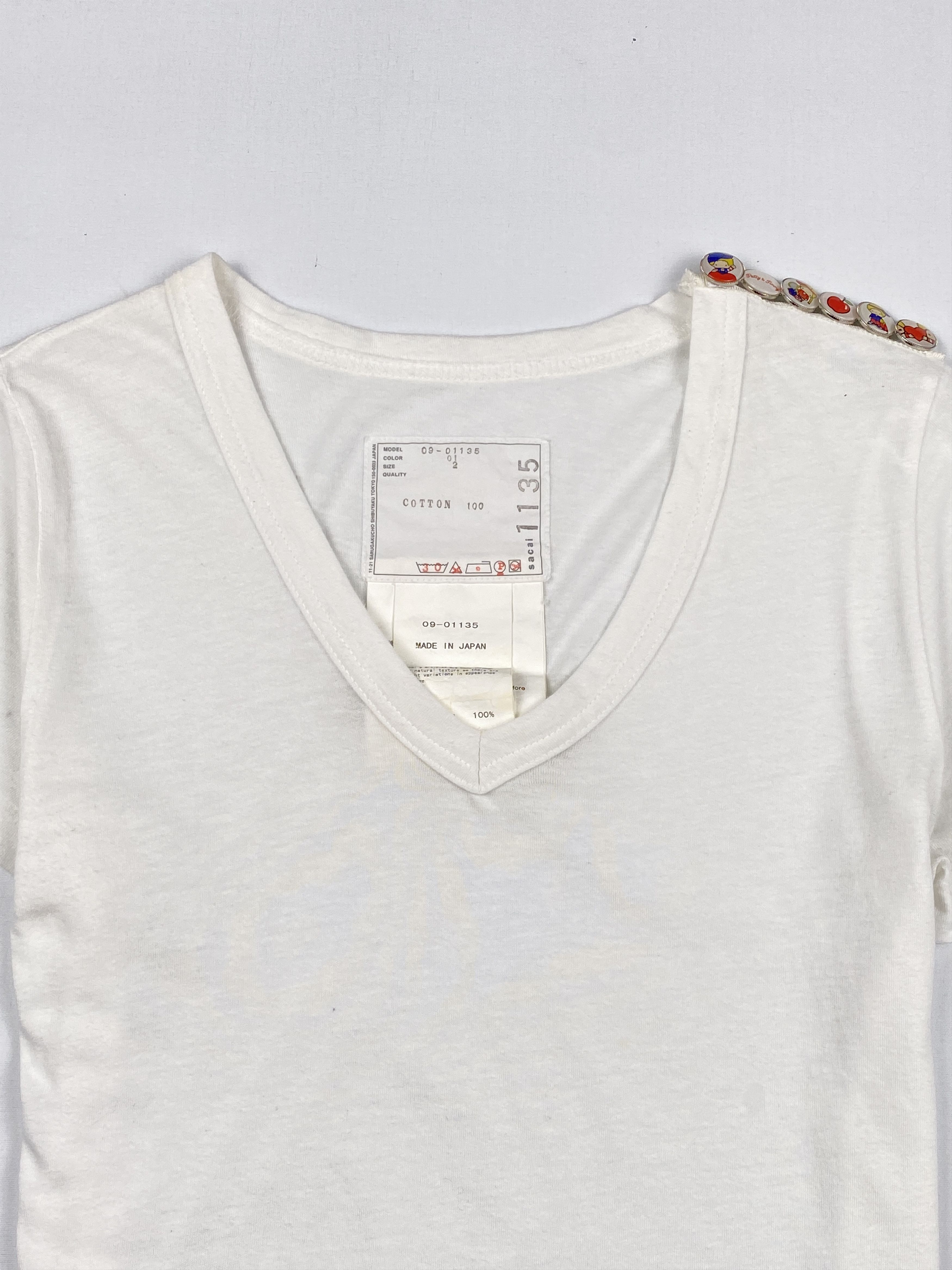 Sacai Patty & Timm Decorative Buttons T-Shirt Size M / US 6-8 / IT 42-44 - 3 Thumbnail