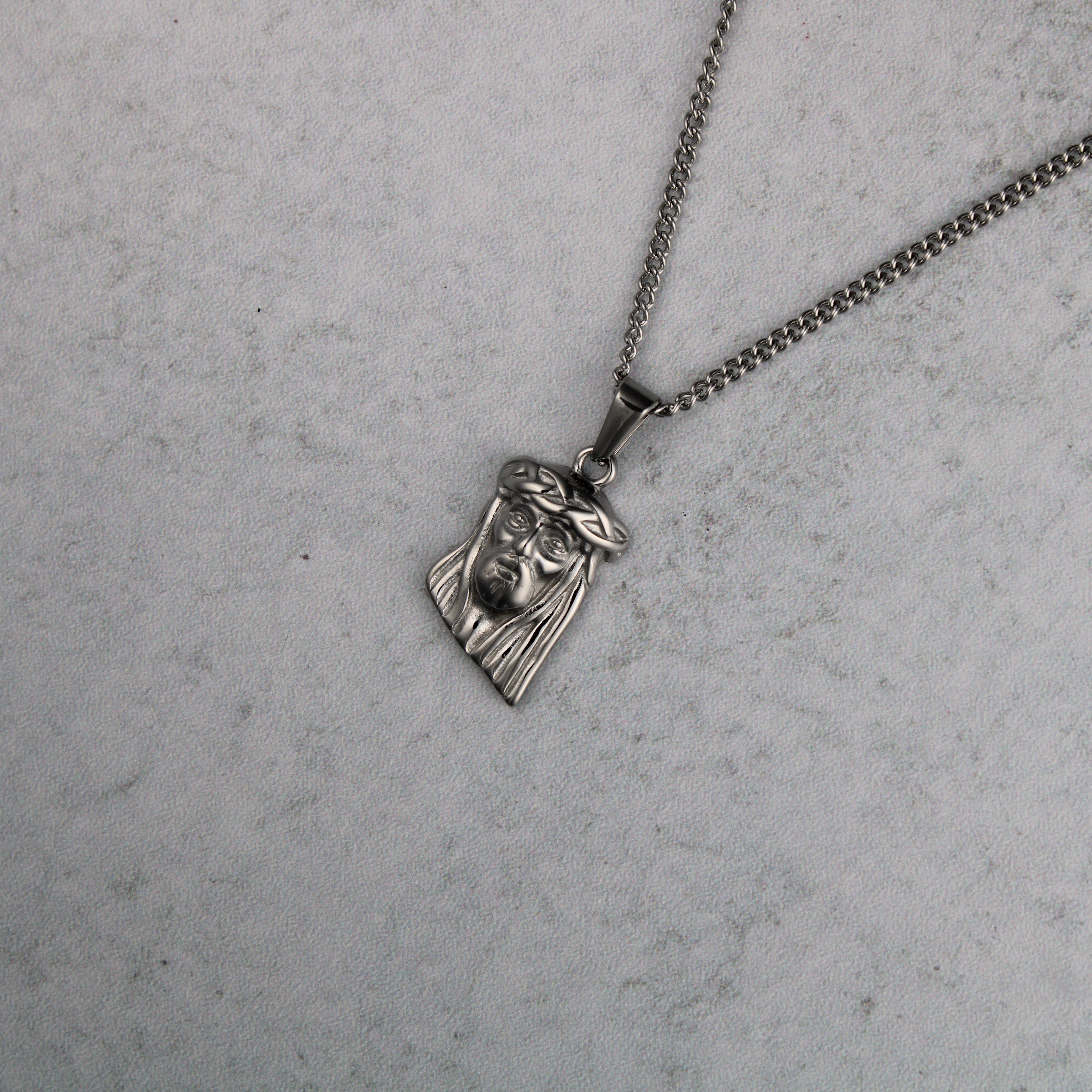 Jewelry Silver Jesus Piece Pendant Chain Necklace Size ONE SIZE - 2 Thumbnail