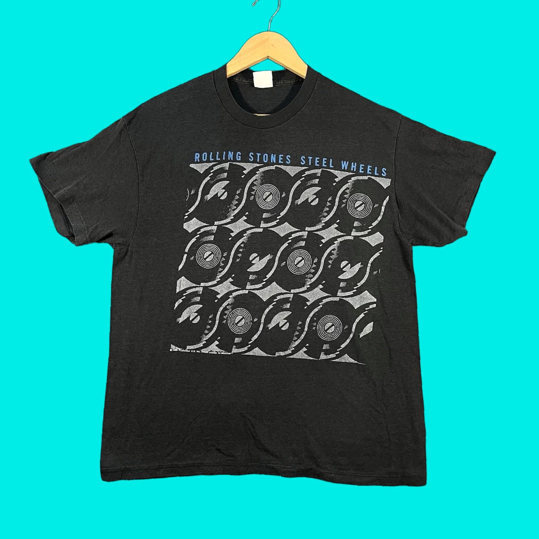 Vintage VINTAGE Rolling Stones 1989 Steel Wheels Tour T-Shirt Mens XL Black Single Stitch 80s Music USA Size US XL / EU 56 / 4 - 1 Thumbnail