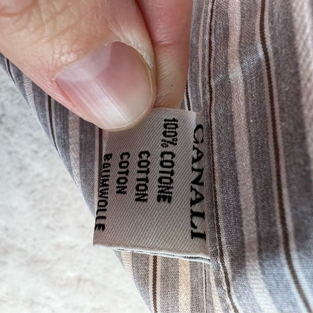 Canali Canali Classic Gray Pinstripe Dress Shirt Mens Size 43 / 17 Size 48L - 7 Thumbnail