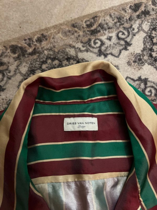 Dries Van Noten DRIES VAN NOTEN Mens Bordeaux Cassi Stripe-patterned Satin Size US L / EU 52-54 / 3 - 2 Thumbnail