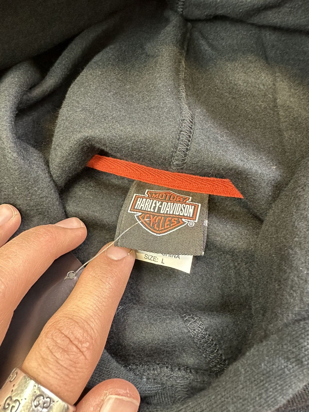 Harley Davidson × Vintage Vintage Harley Davidson HD Hoodie L/XL Black Size US XL / EU 56 / 4 - 4 Thumbnail