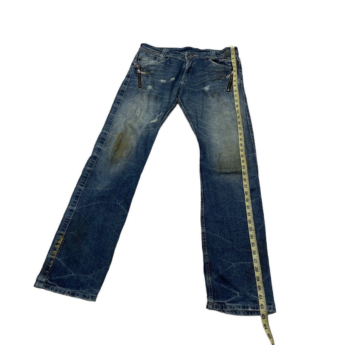 14th Addiction × If Six Was Nine × Le Grande Bleu (L.G.B.) Trashed Japanese Brand Ratle Trap Distress Denim Size US 32 / EU 48 - 13 Thumbnail
