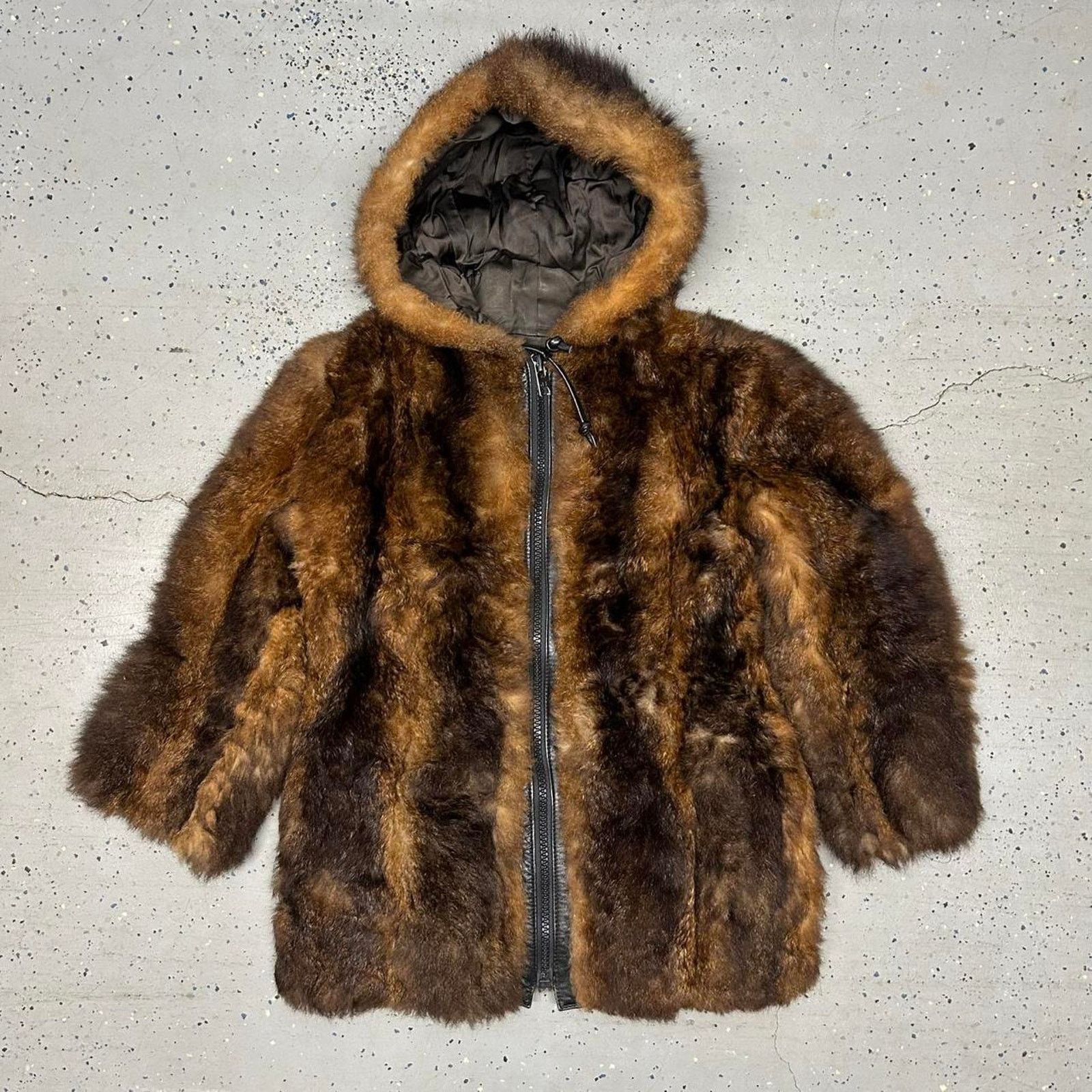 Other VTG Brown C.R.Cook faux fur hooded coat with hood and zipper Size M / US 6-8 / IT 42-44 - 1 Thumbnail