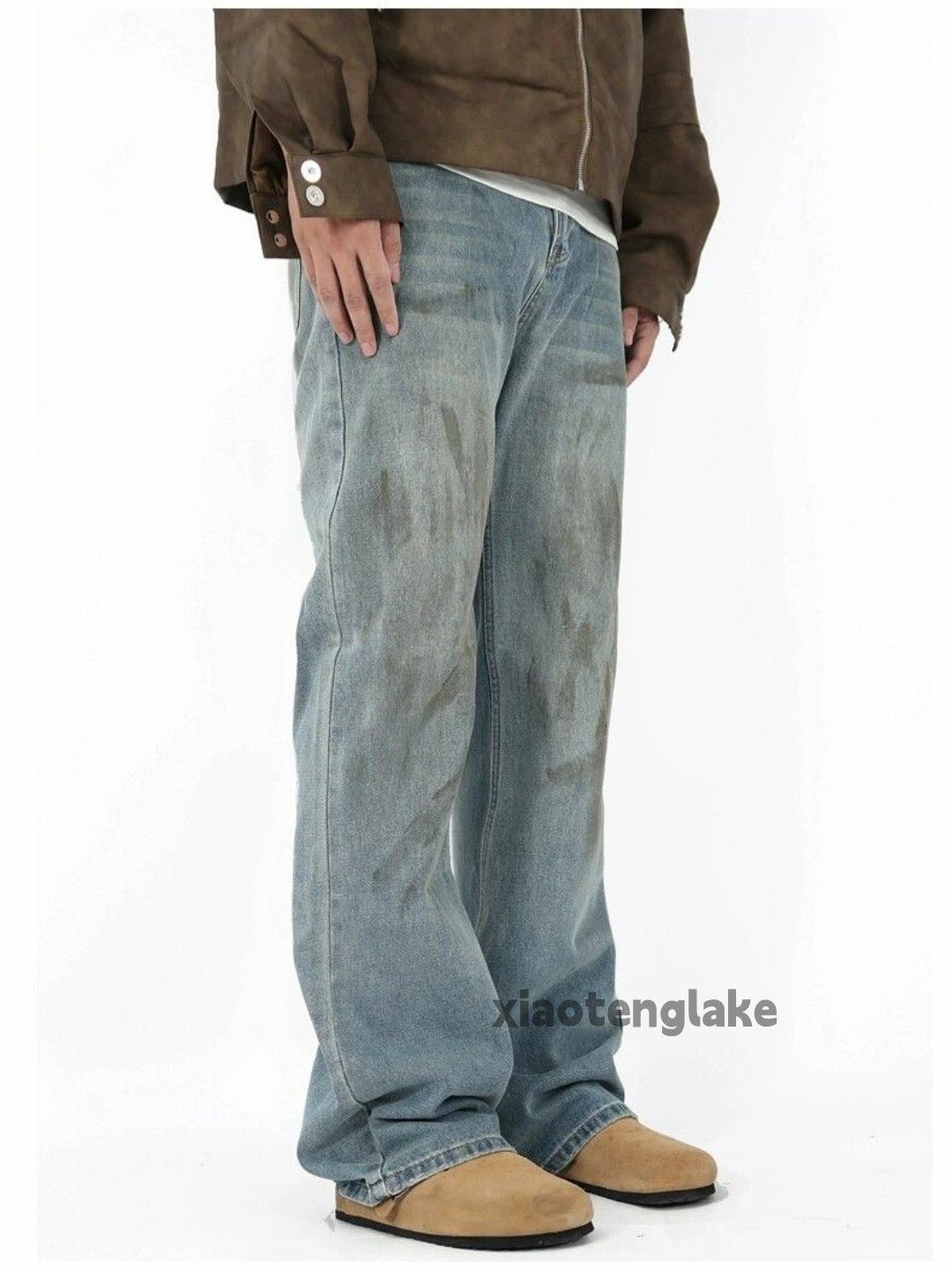 Jean × Vintage washed faded cleanfit stain grunge loose baggy jeans Size US 32 / EU 48 - 3 Thumbnail