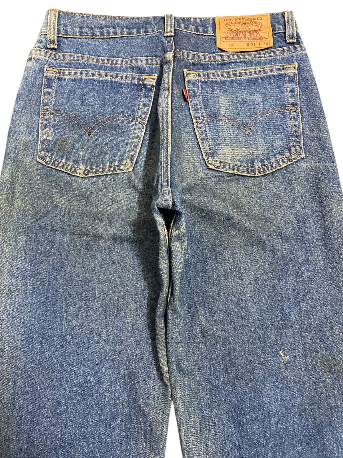 Levi's Vintage Clothing Vintage Levis 510 90s Button 501 Mudwash Slim Jeans Size US 30 / EU 46 - 4 Thumbnail