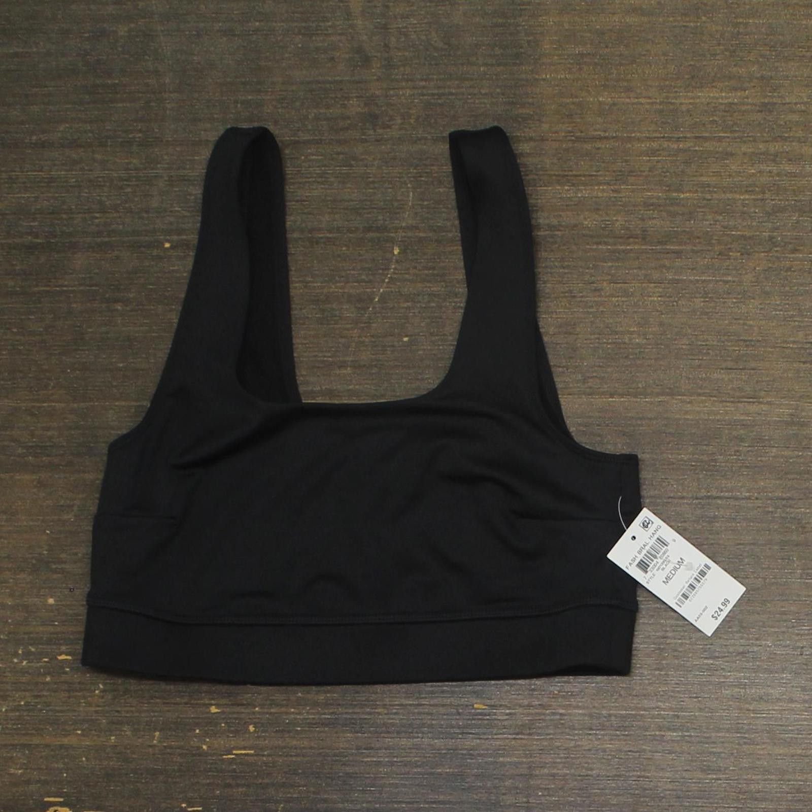 Jennifer Lopez Nwt Jenni Womens Square-neck Bralette 100139253 Black M Size ONE SIZE - 1 Thumbnail