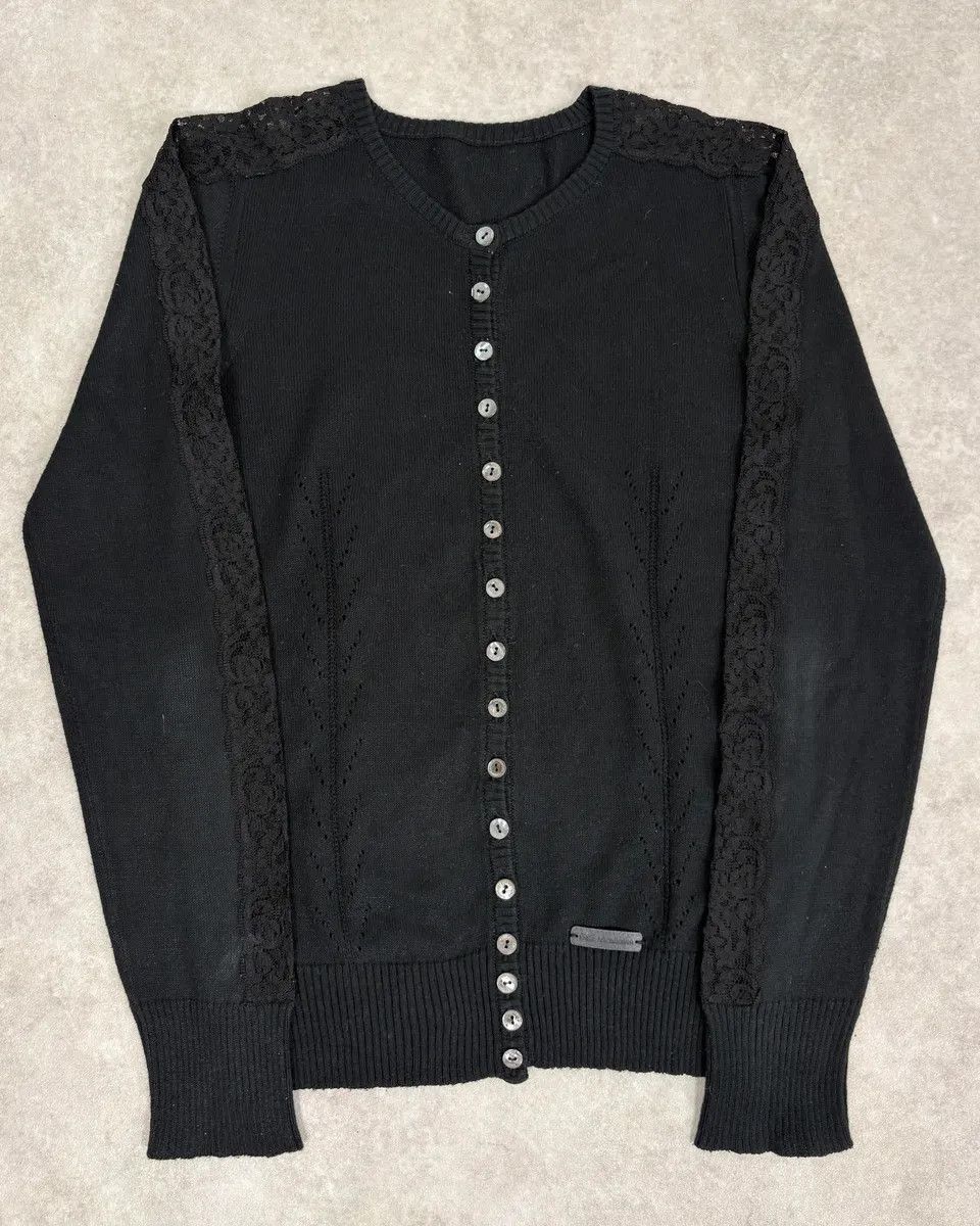 Dolce & Gabbana 2000s Dolce & Gabbana Black Lace Button Up Wool Cardigan Size S / US 4 / IT 40 - 1 Thumbnail