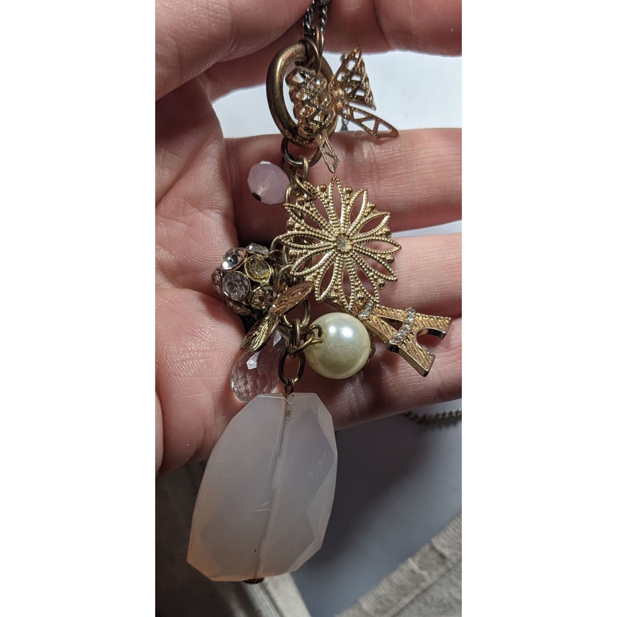 Other Coquette Y2K Floral Paris Cluster Charm Pendant Necklace Size ONE SIZE - 6 Thumbnail