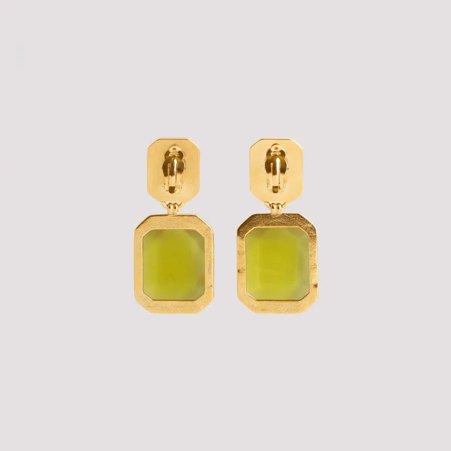 Saint Laurent Paris o1bcso1str0226 Size: OS/Octagon Earrings in Green/Pink Size ONE SIZE - 2 Thumbnail