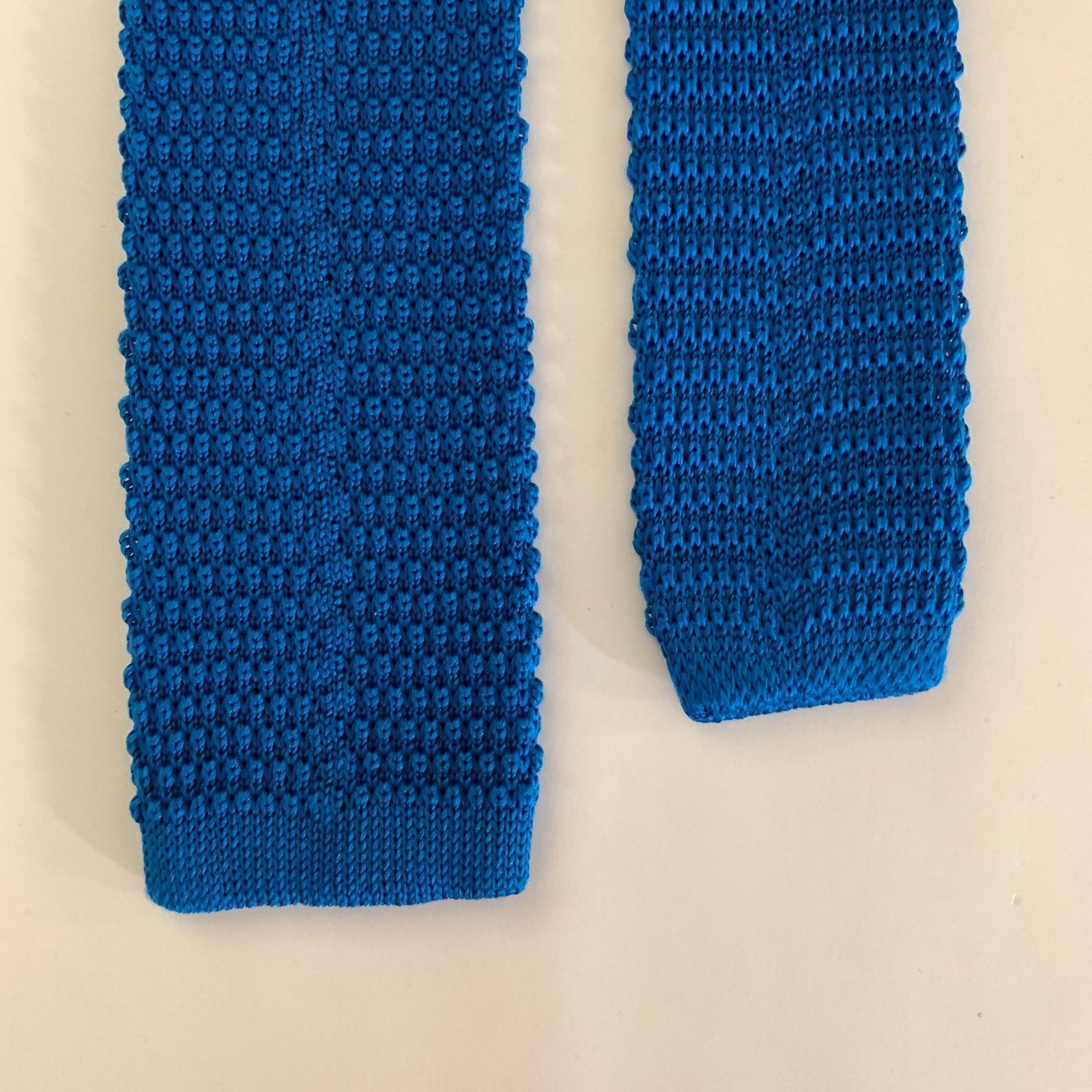 Other KNOTTERY Blue Knit Silk Tie Size ONE SIZE - 2 Thumbnail
