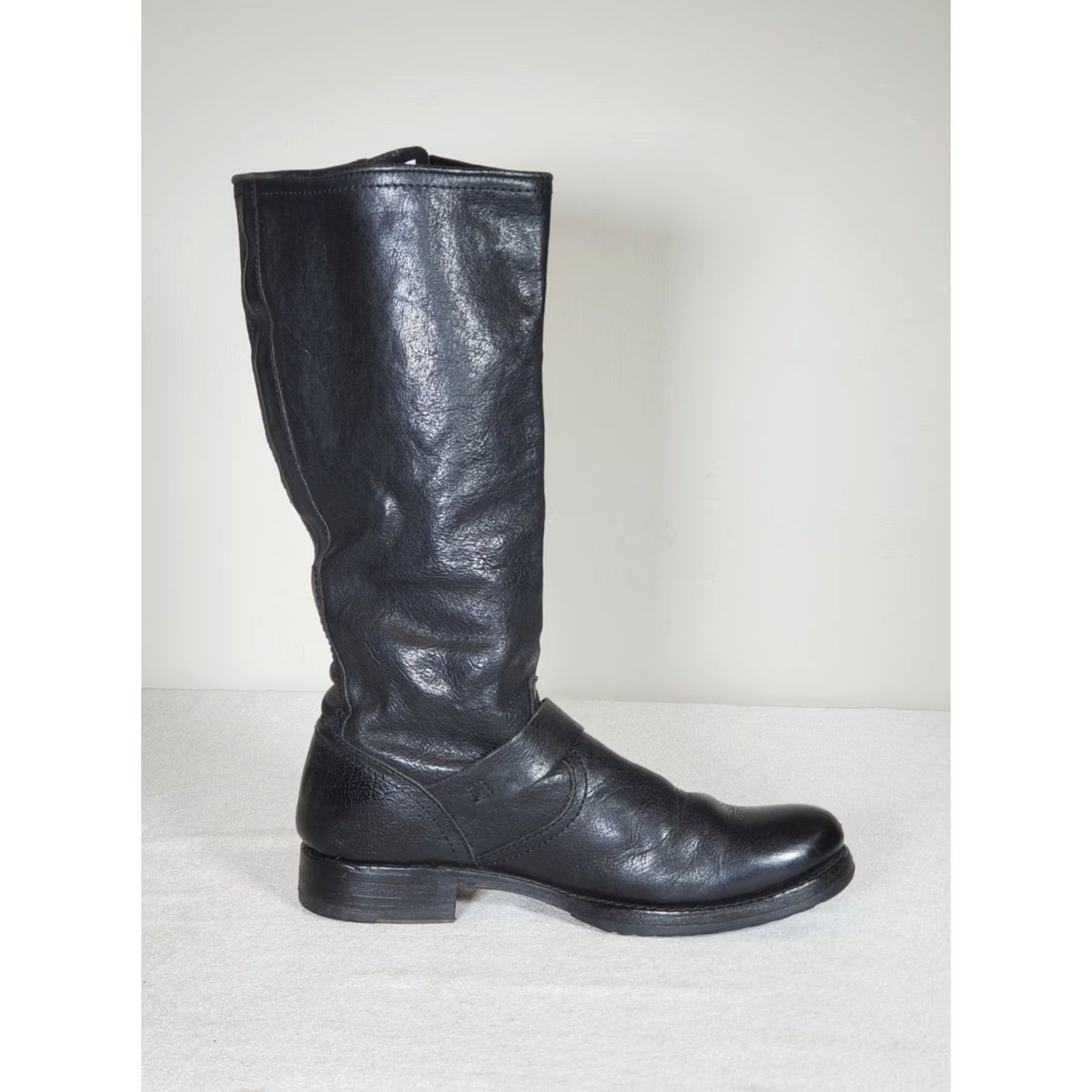 Frye FRYE Veronica Slouch Boots Black Leather 77605 Double Buckle Women’s US 9.5 B Boots Size US 10 / IT 40 - 4 Thumbnail