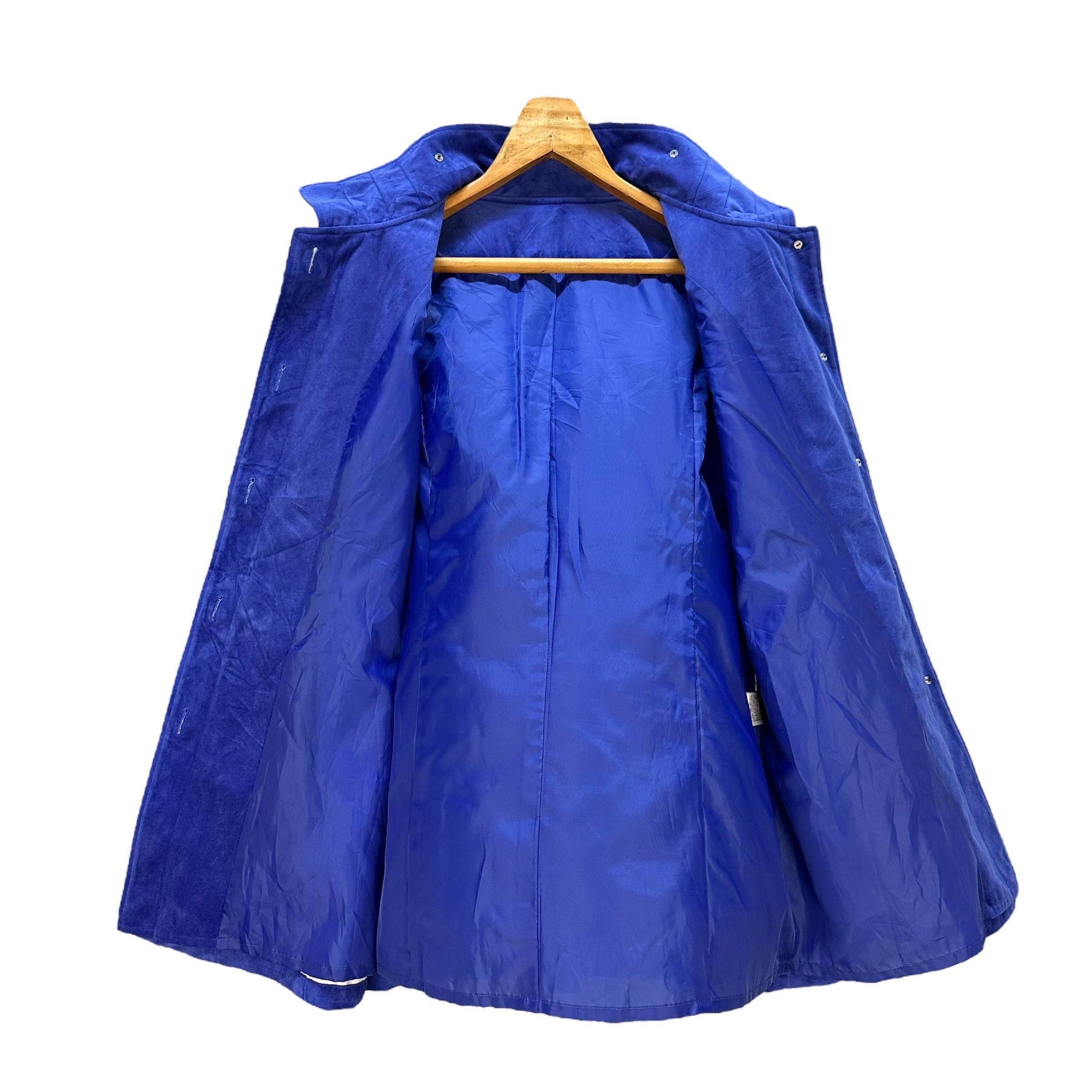 Longchamp LONGCHAMP Stand Collar Blue Button Jacket #A71-1734 Size L / US 10 / IT 46 - 7 Thumbnail