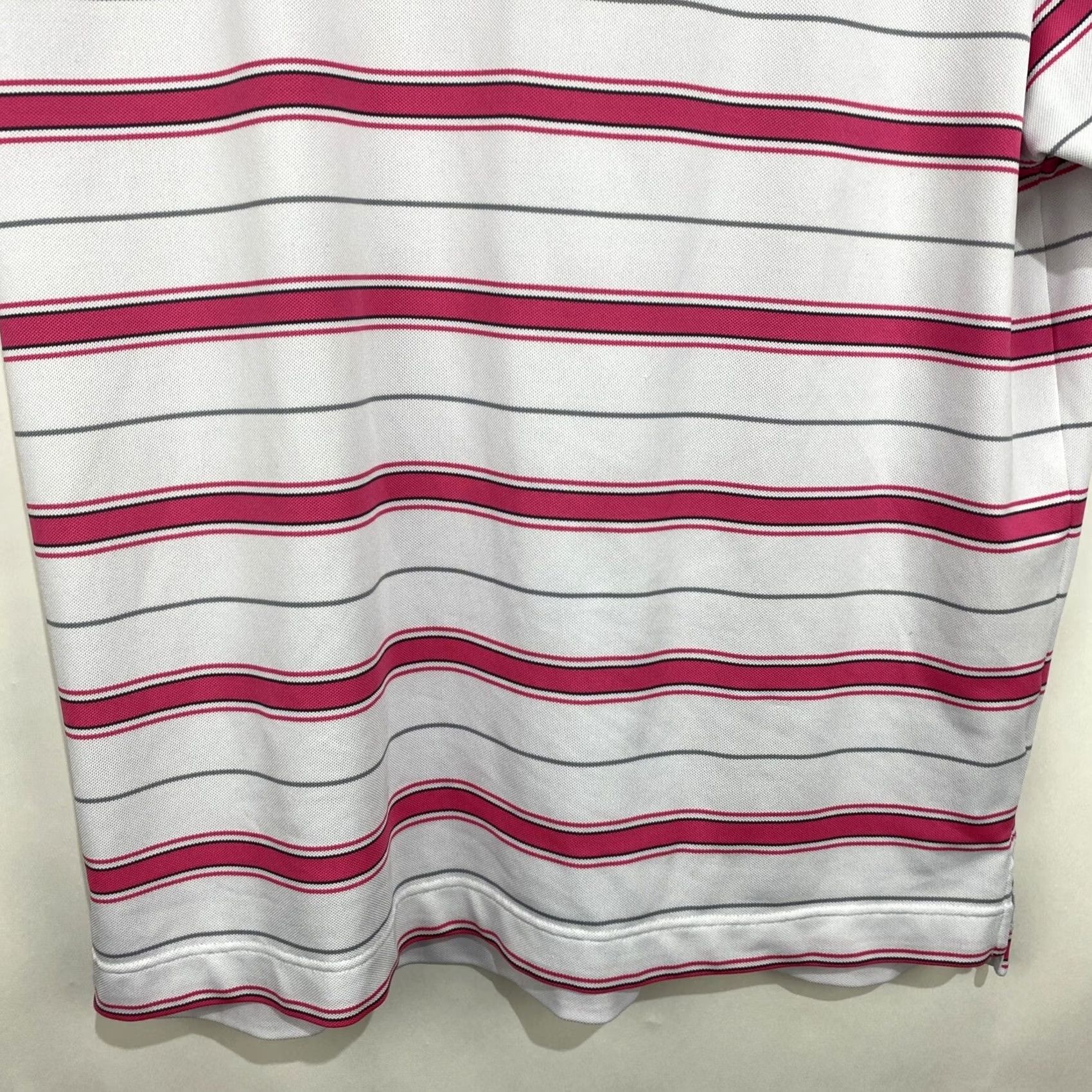 Footjoy FootJoy Polo Golf Short Sleeve Shirt Men L White Striped Embroidered Logo Button-Up Sports Classic Golf Shirt Size US L / EU 52-54 / 3 - 6 Thumbnail