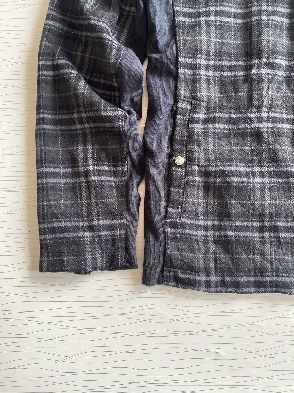 If Six Was Nine × Japanese Brand × Seditionaries Double Focus Grey Tartan Fur Neck Punk Style Wool Jacket Size US L / EU 52-54 / 3 - 4 Thumbnail