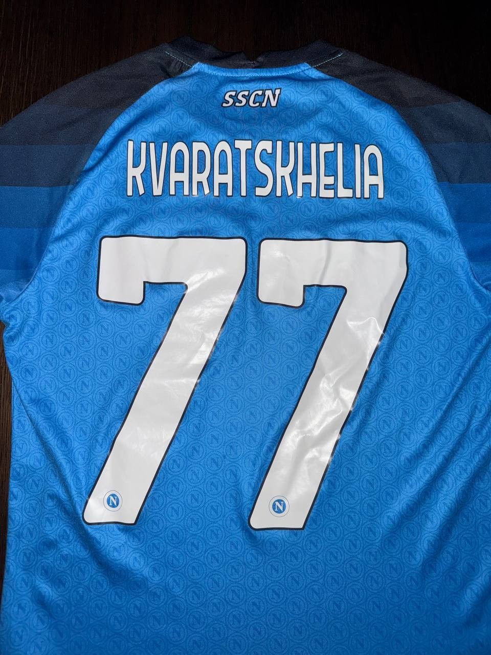Emporio Armani SSC Napoli 22/23 Home Kit #Kvaratskheila 77- FREE SHIPPING Size US M / EU 48-50 / 2 - 3 Thumbnail
