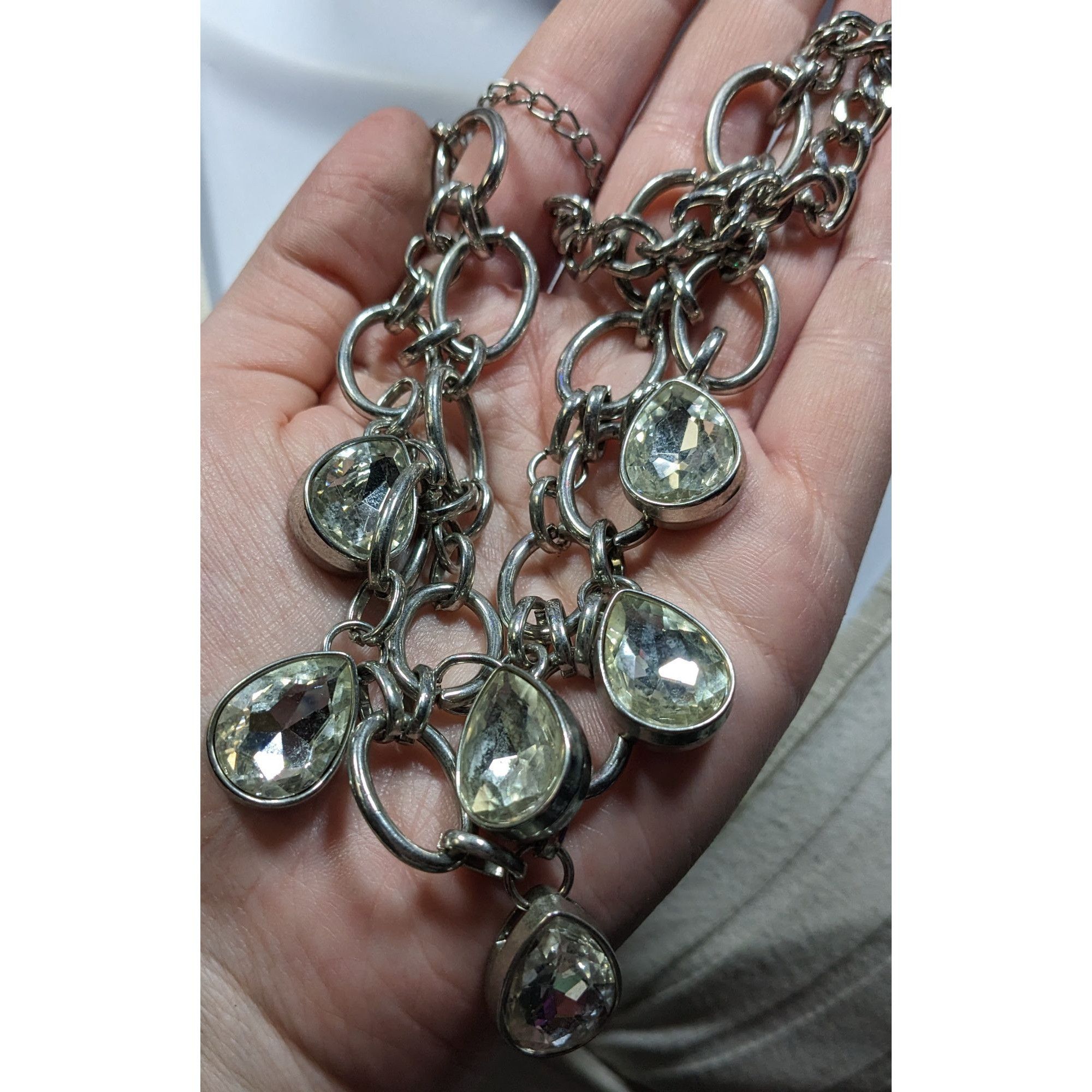 Other Paparazzi Silver Chain Necklace With Teardrop Crystal Pendan Size ONE SIZE - 3 Thumbnail