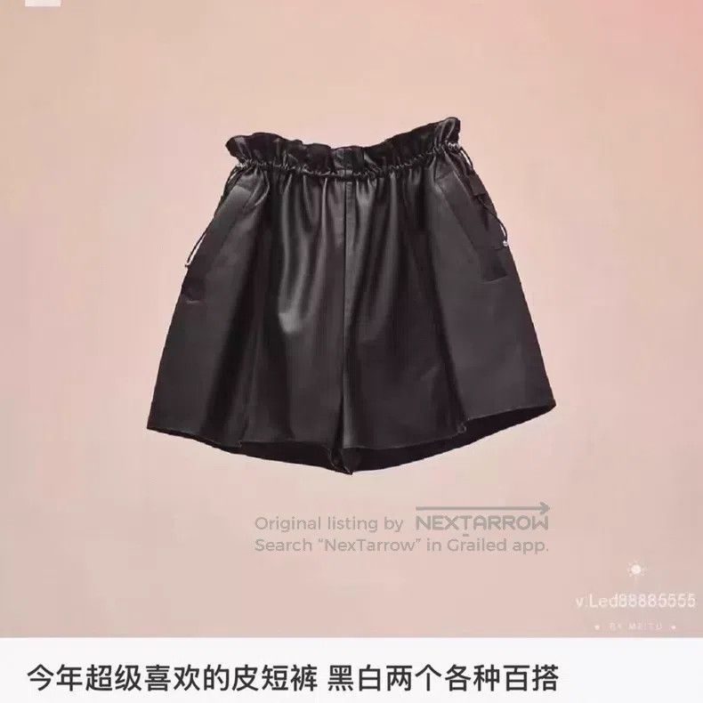 Hermes Hermes Black Flower Bud Leather Short Pants Size 25" / US 0 / IT 36 - 8 Thumbnail