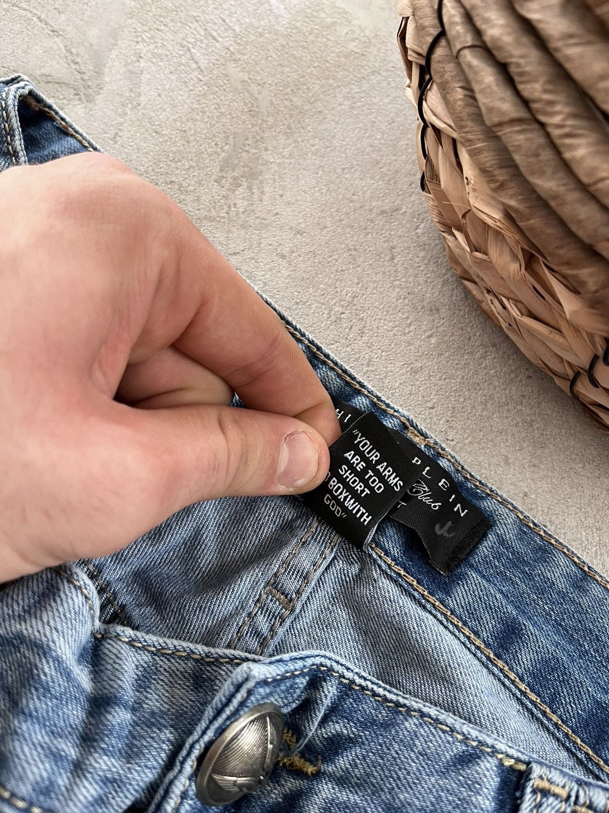 Philipp Plein New Philipp Plein Jeans Light Blue denim Distressed Wide Y2K Size US 36 / EU 52 - 16 Thumbnail