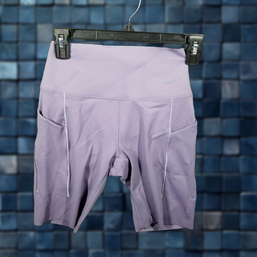 Nike Nike Universa Shorts Women's Small Dri-FIT High-Rise Biker Training Gym Running 7in Inseam Purple Swoosh Mens? Womens Size 28" / US 6 / IT 42 - 1 Thumbnail
