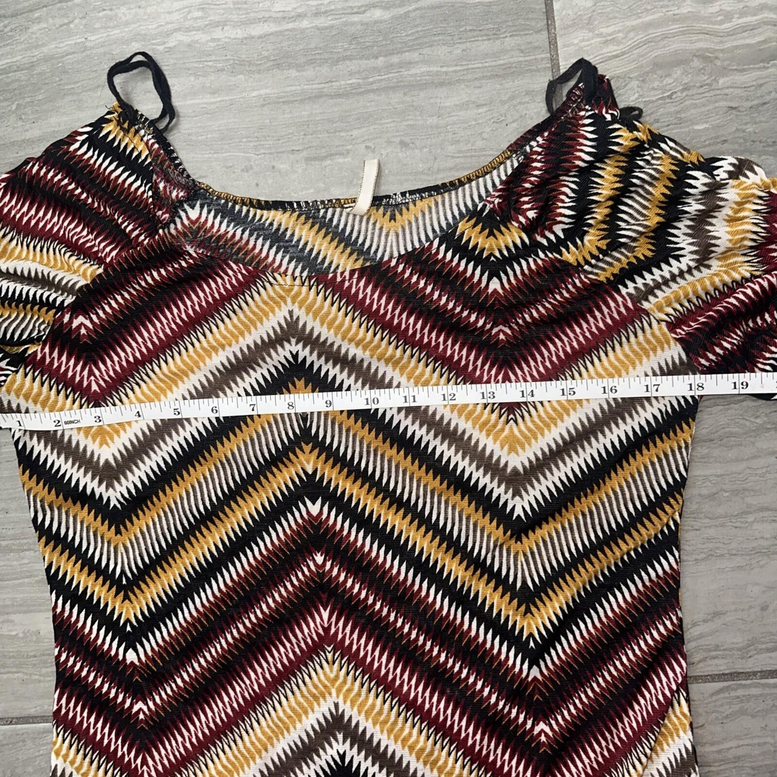 Other To To Collection Chevron Striped Gold Blouse L 1/4 Sleeve Size L / US 10 / IT 46 - 5 Thumbnail