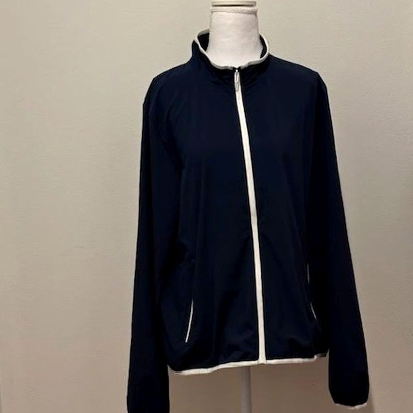 Under Armour Under Armour Womens L Storm Jacket Windbreaker Full Zip Navy & White Size L / US 10 / IT 46 - 3 Thumbnail
