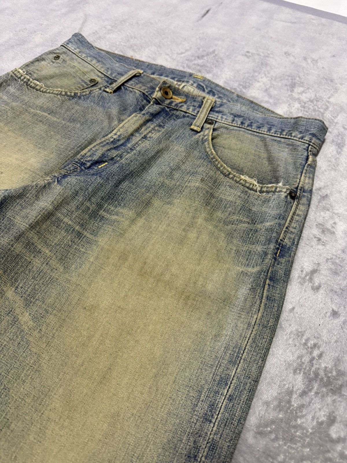 Edwin × Japanese Brand × Vintage Edwin 505 Mud Wash Selvedge Red Line Loose Straight Jeans Size US 31 - 7 Thumbnail