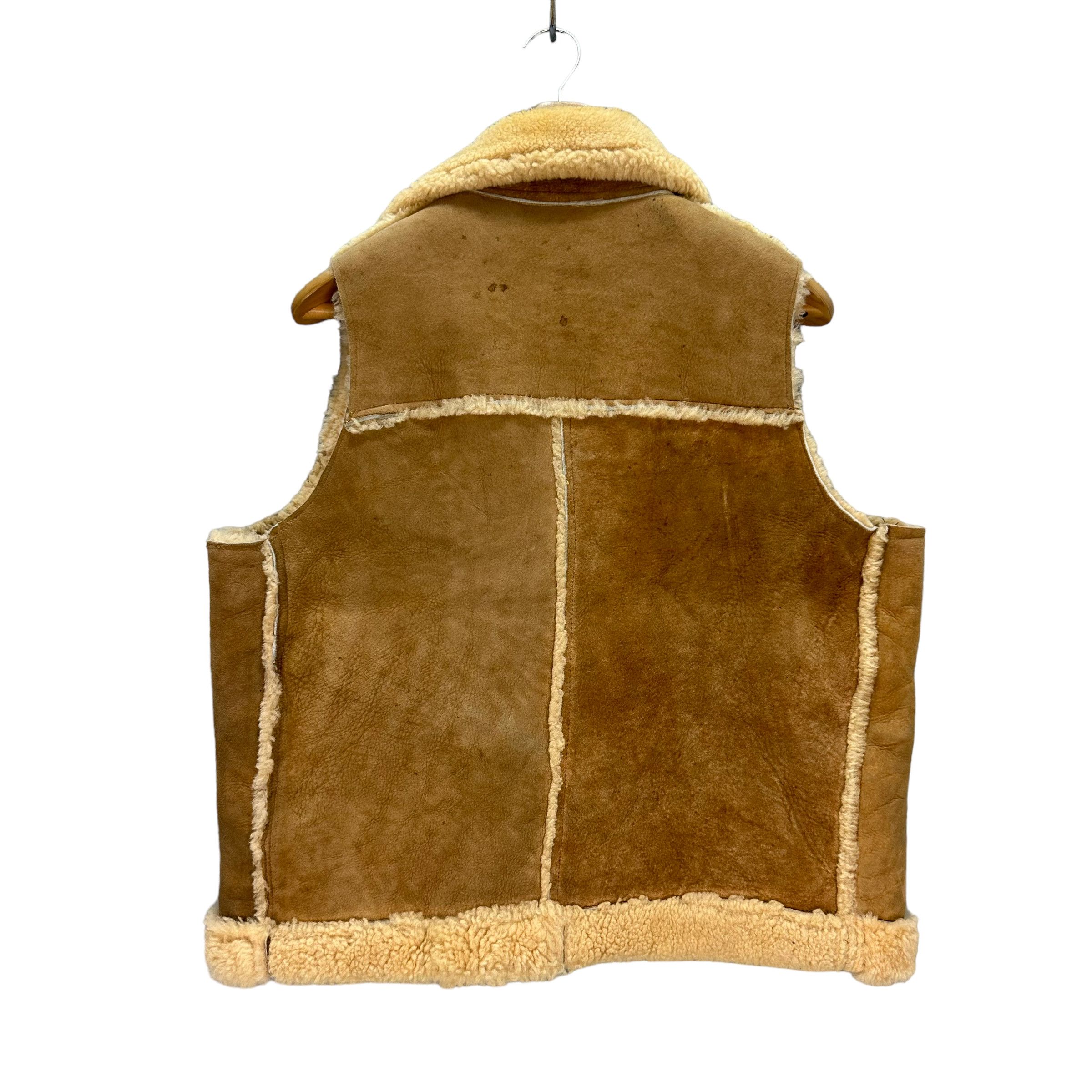 Vintage VINTAGE SHEARLING SUEDE LEATHER VEST #7585-155 Size US M / EU 48-50 / 2 - 7 Thumbnail