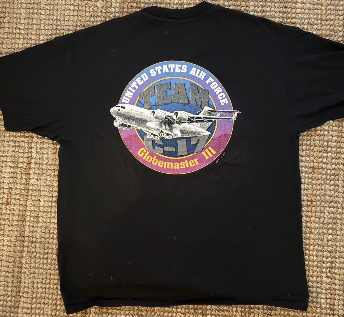 Hanes 90s Single Stitch US Air Force Shirt Size US L / EU 52-54 / 3 - 4 Thumbnail