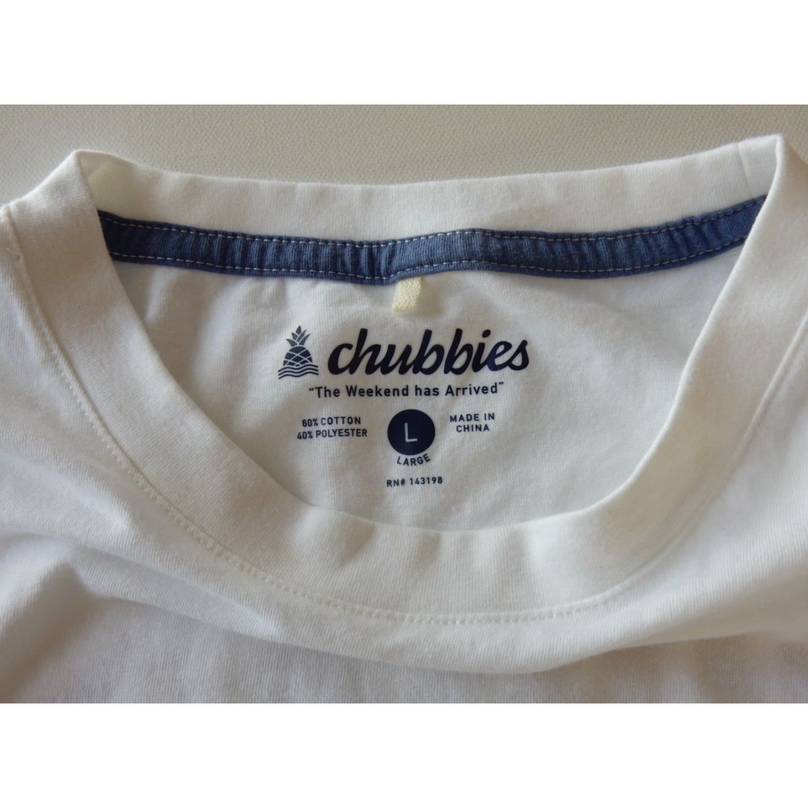 Chubbies Chubbies T-Shirt Men's L White Cotton Short Sleeve Graphic Print Shirt Mens L White Size US L / EU 52-54 / 3 - 3 Thumbnail